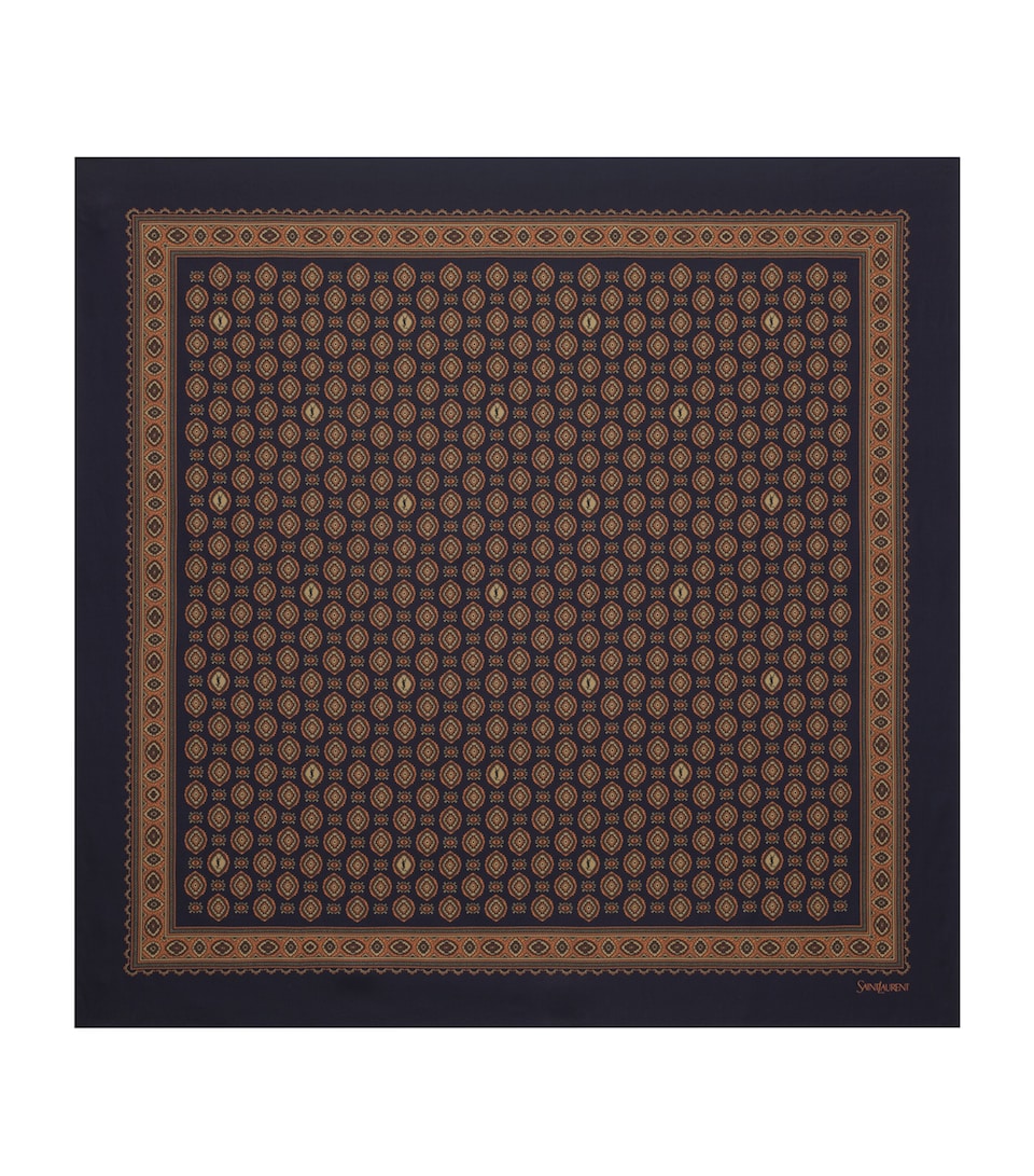 Silk Medallion Print Scarf
