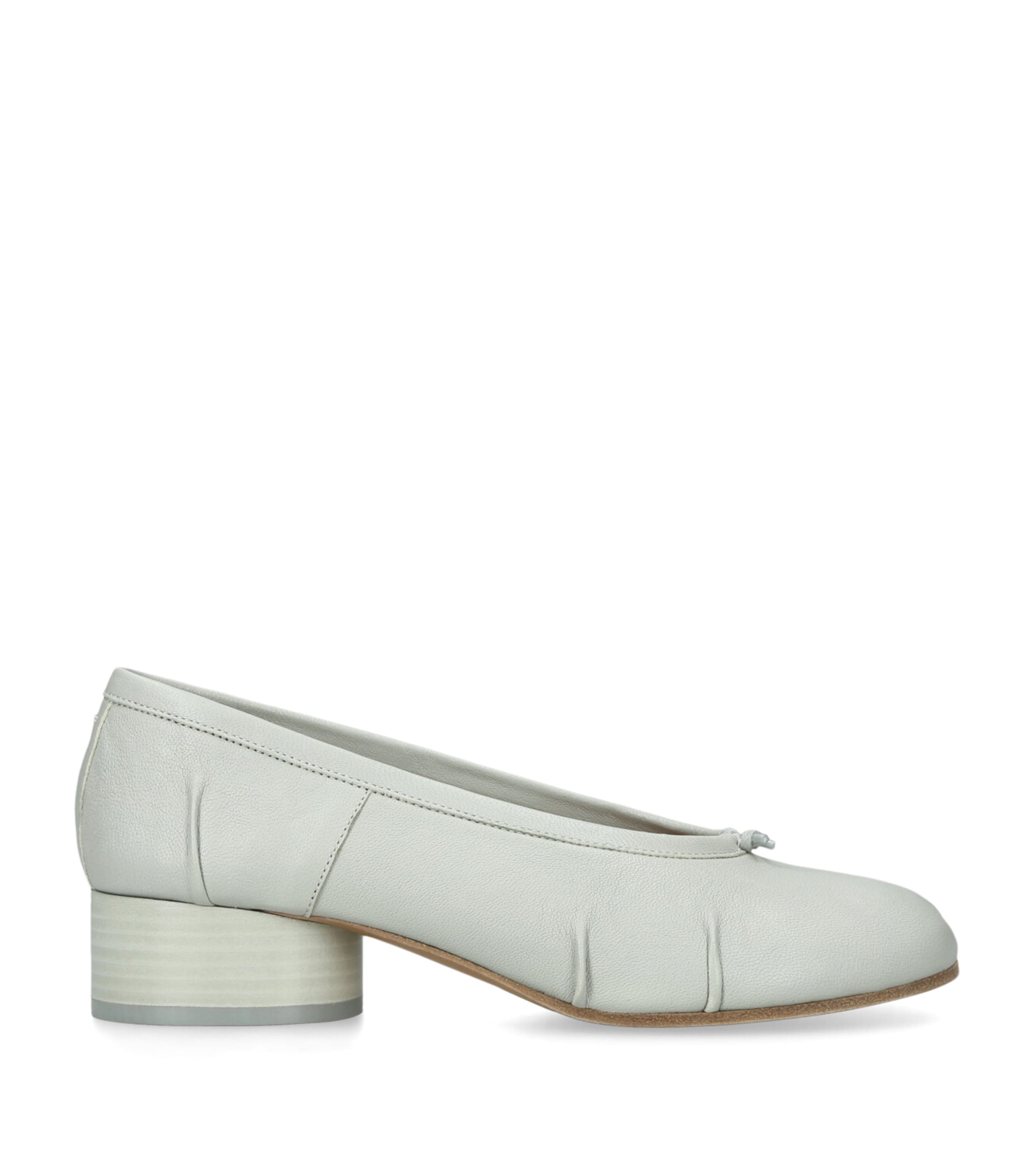 Maison Margiela Leather Tabi Ballerina Pumps 30 Bone