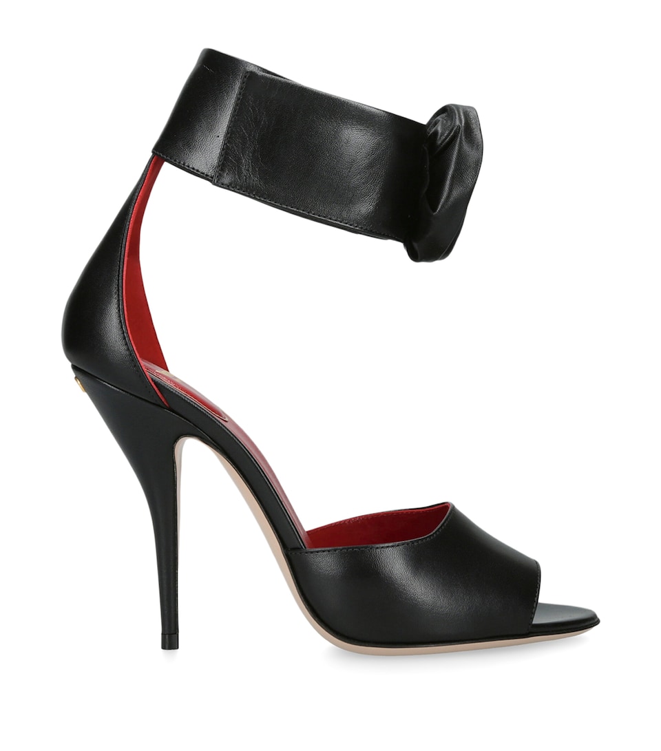Leather Drip Rose Sandals 105