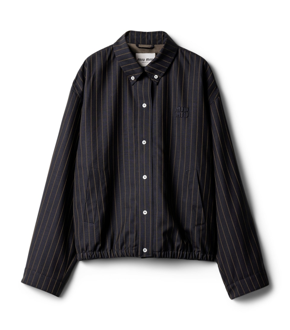 Pinstripe Blouson Jacket