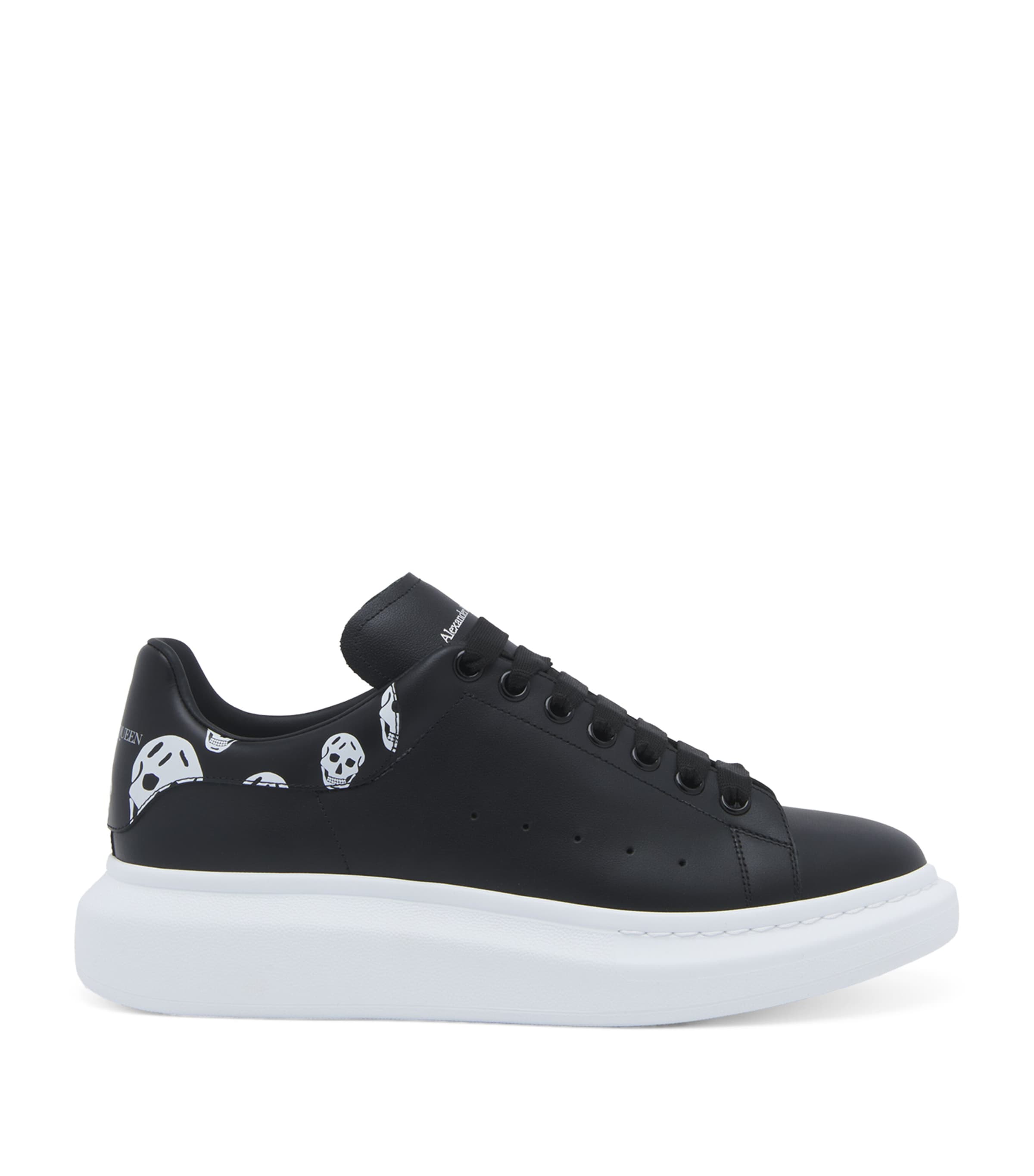 Leather Skull-Print Oversized Sneakers