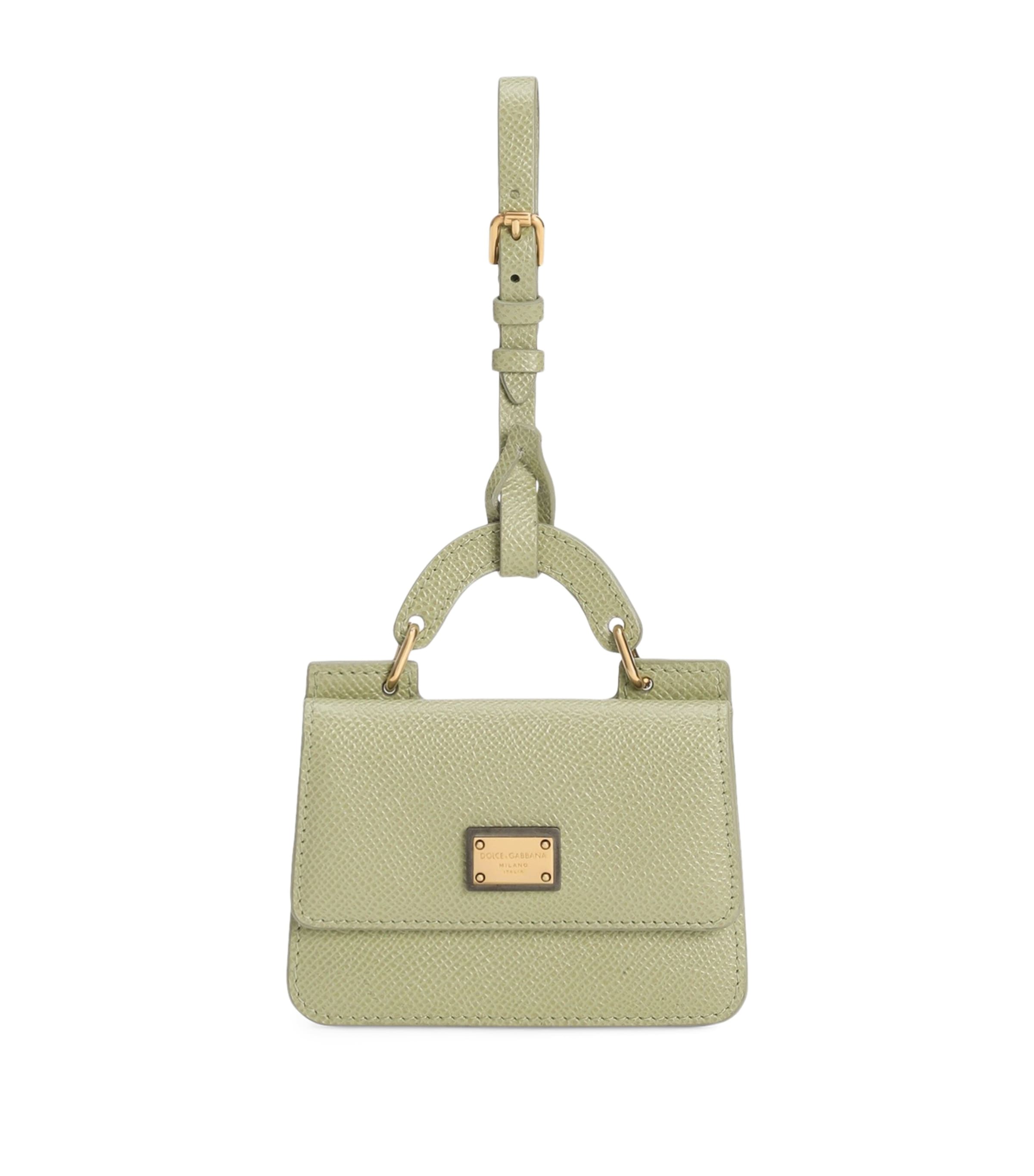 Dolce&Gabbana Calfskin Dauphine Card Holder Sage Green