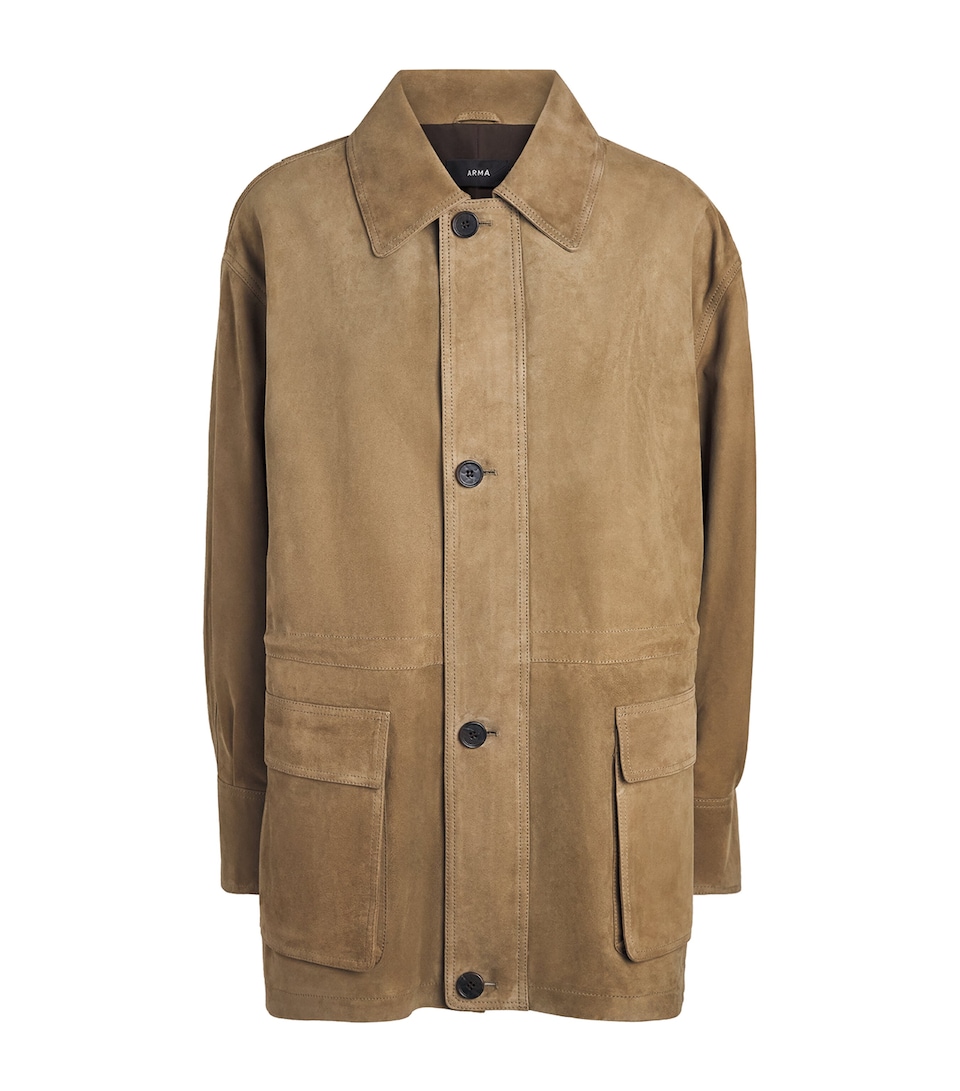 Arma Womens Lamb Suede Mira Jacket Olive