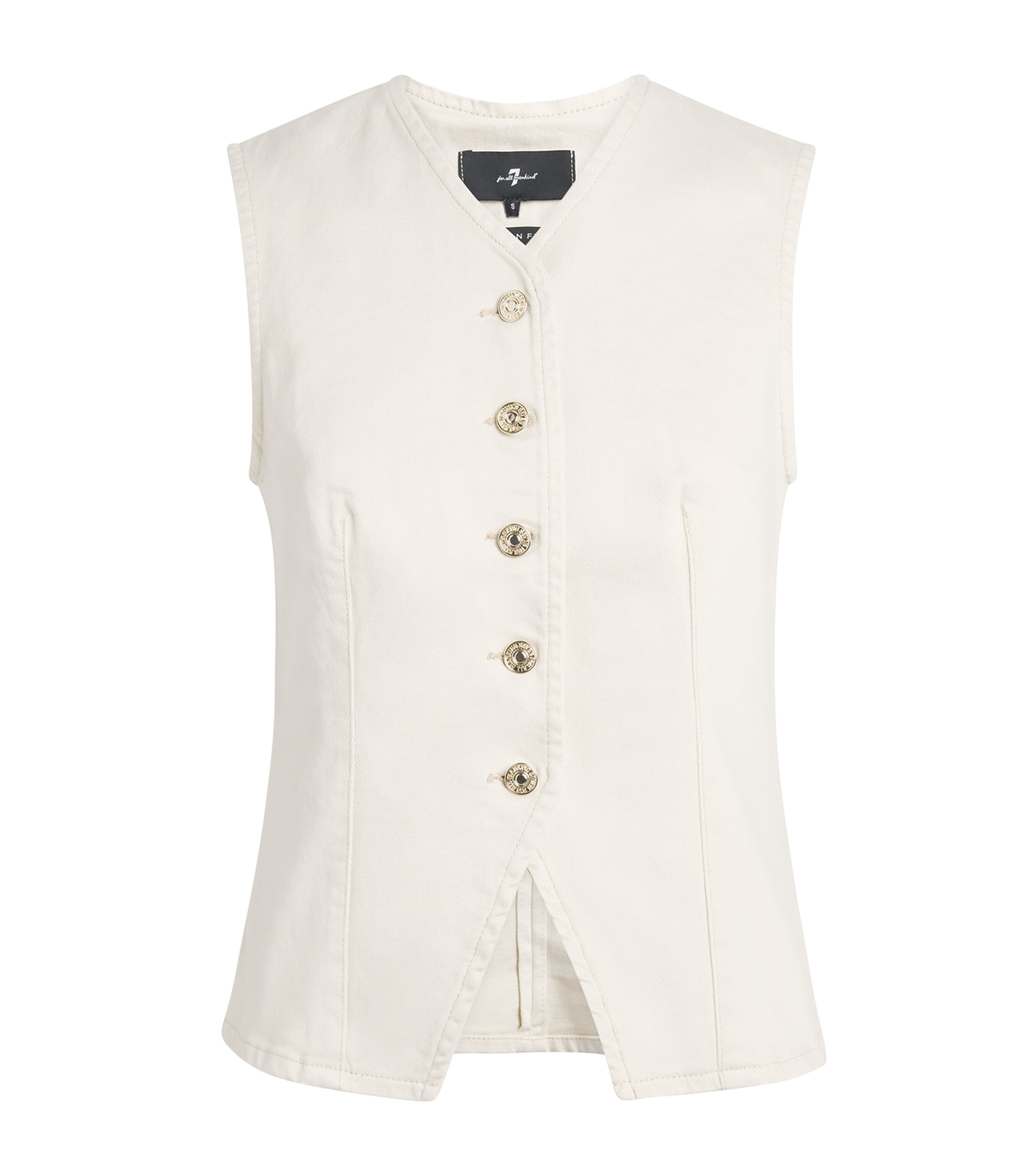 7 For All Mankind Womens Denim Vest Moondust