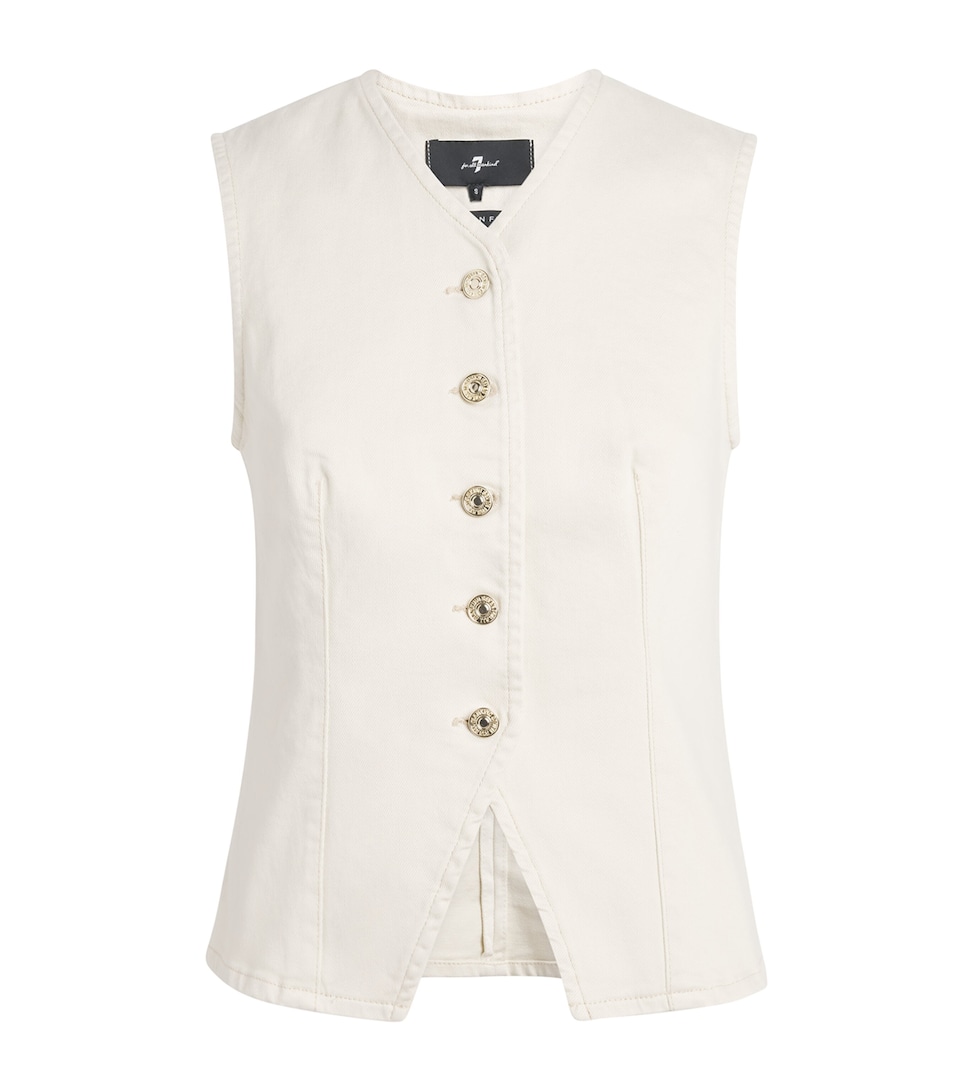 7 For All Mankind Womens Denim Vest Moondust