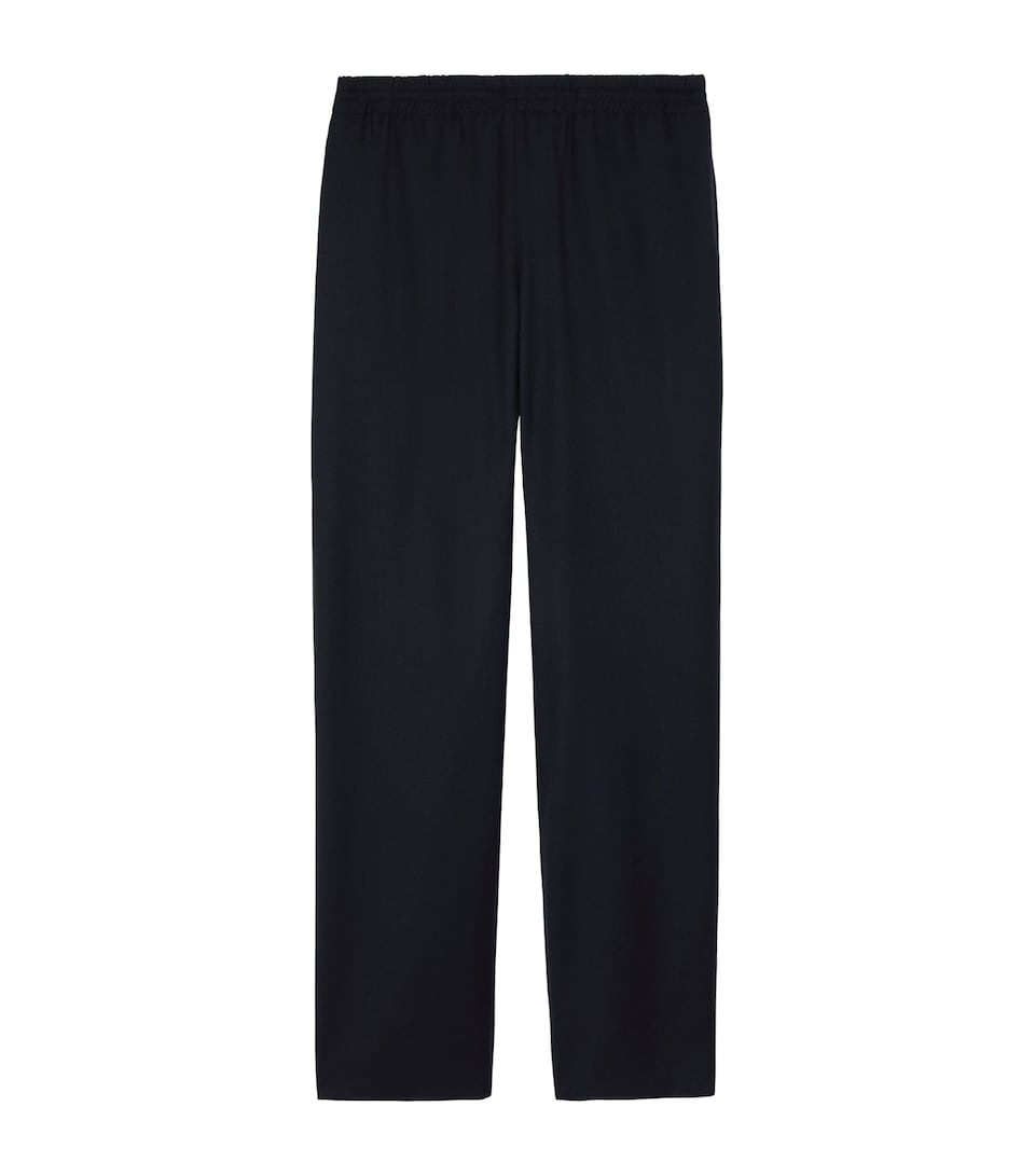 Burberry Mens Wool Flannel Track Pants Navy