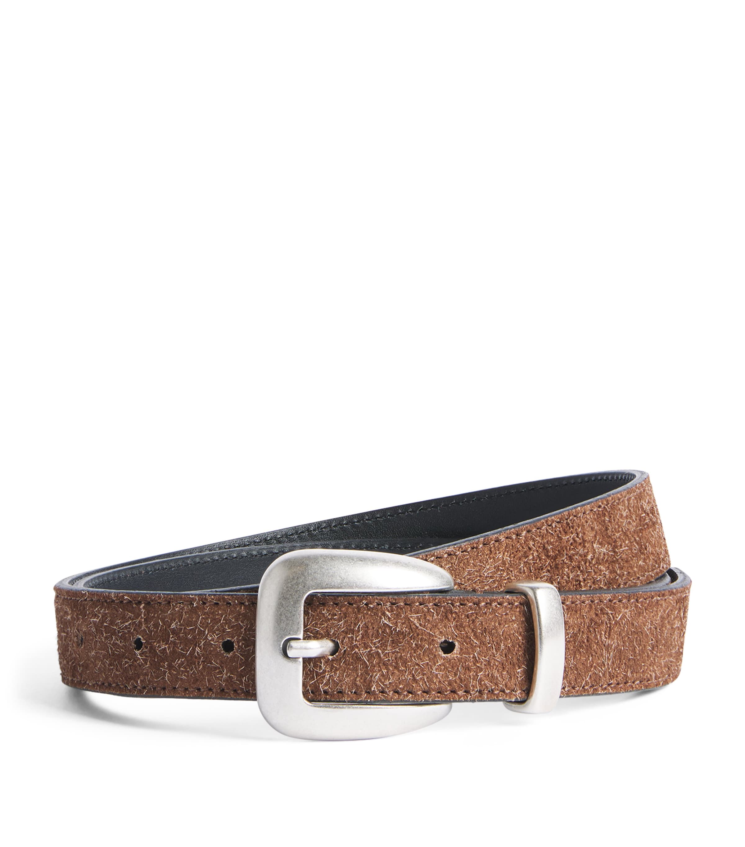 Molebo Suede Western Belt Brown Suede