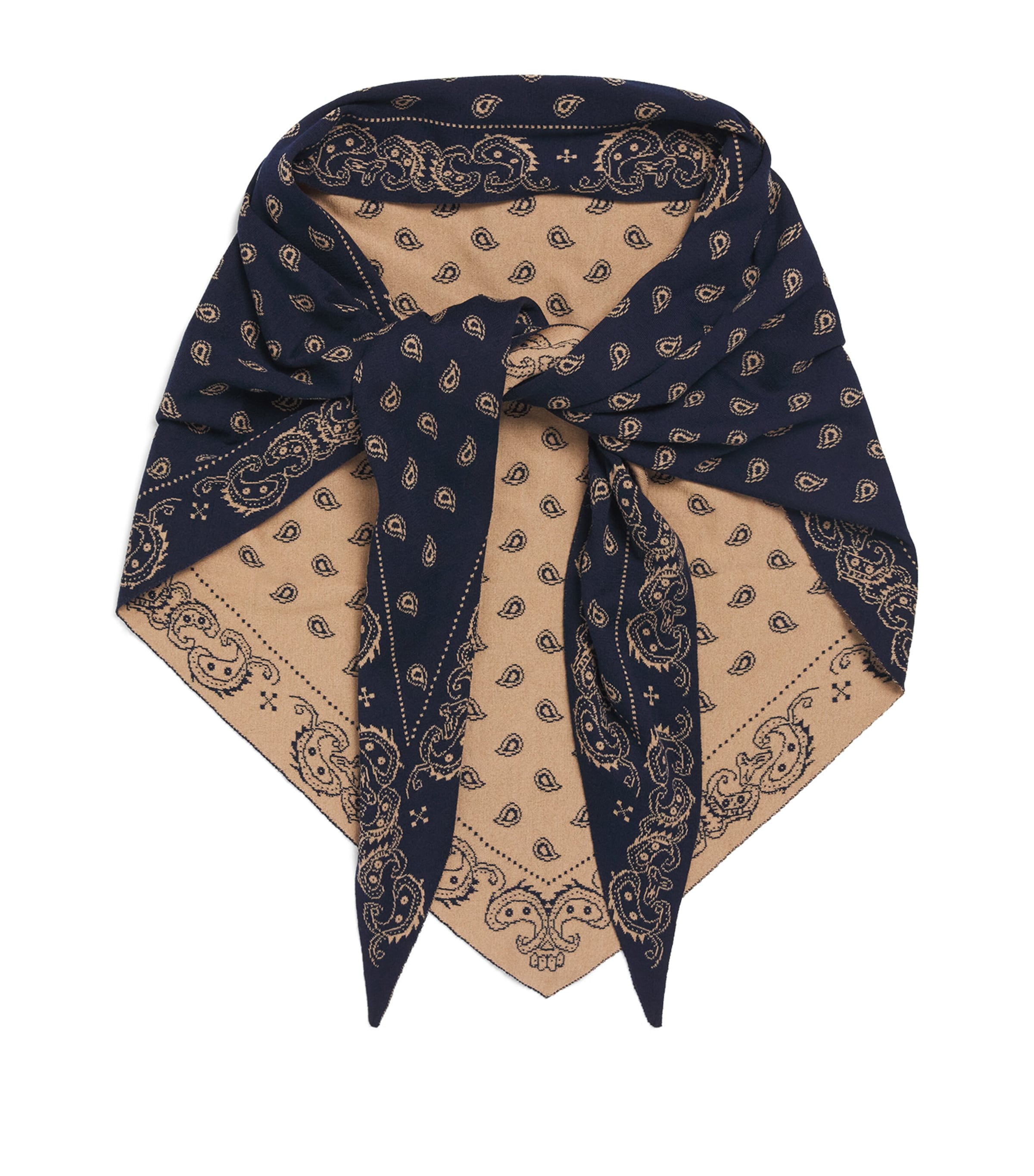 Guest In Residence Cotton-Silk The Wild Rag Scarf Navy/camel Navcml