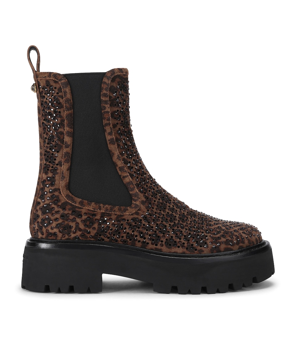 Kurt Geiger London Suede Perf Ankle Chelsea Boots Brown/oth