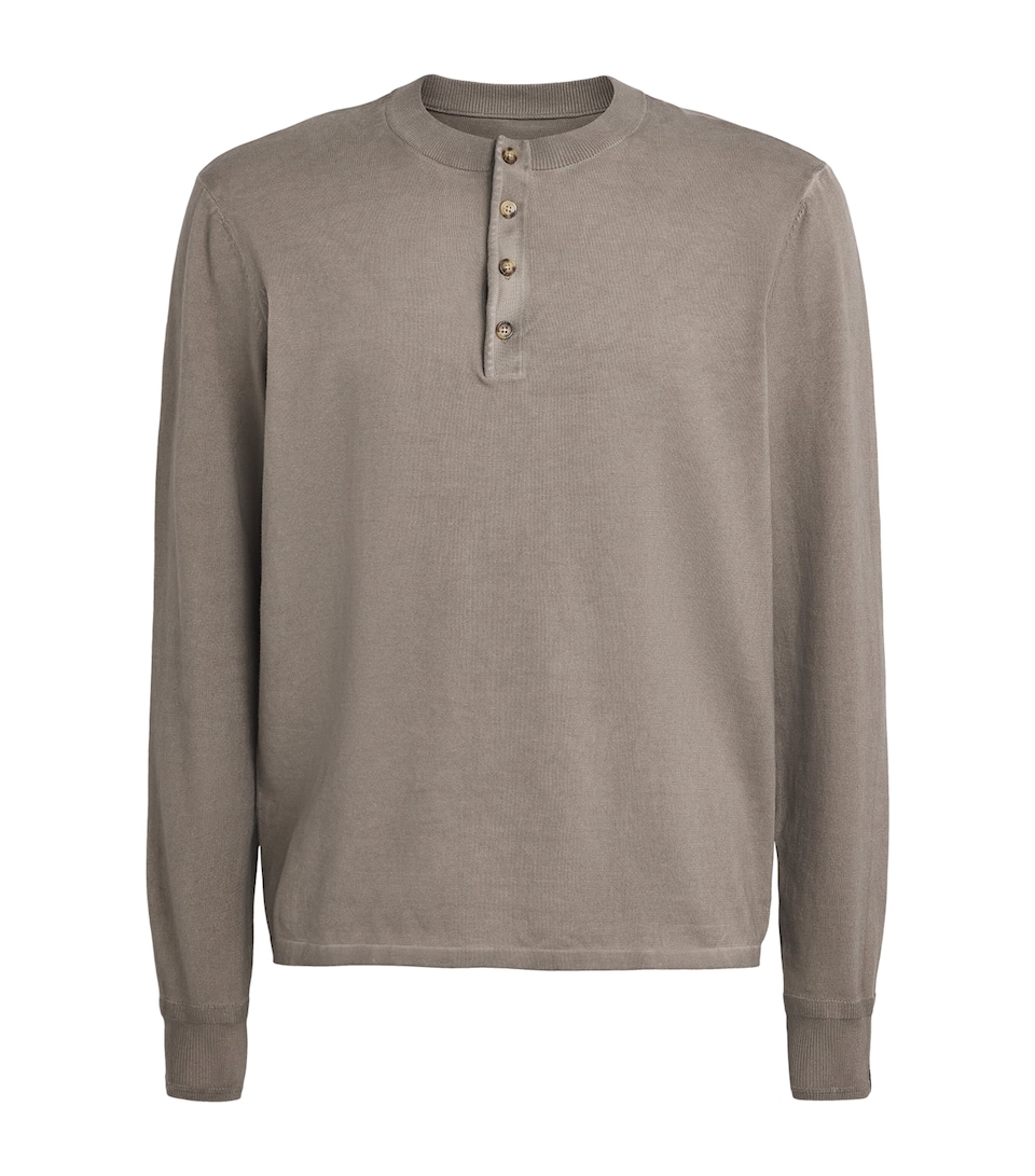 Rag & Bone Mens Supima Cotton Henley T-Shirt Gran Grey