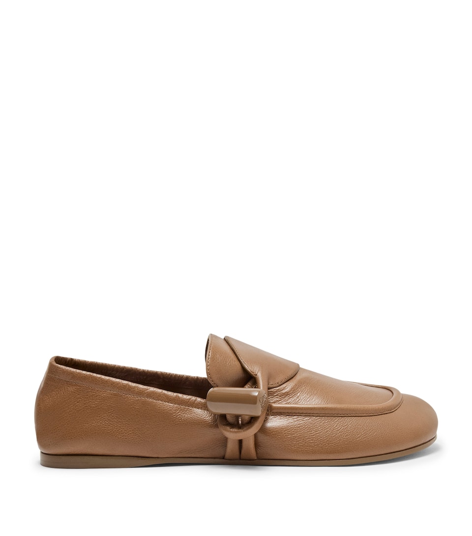 Leather Toggle Loafers
