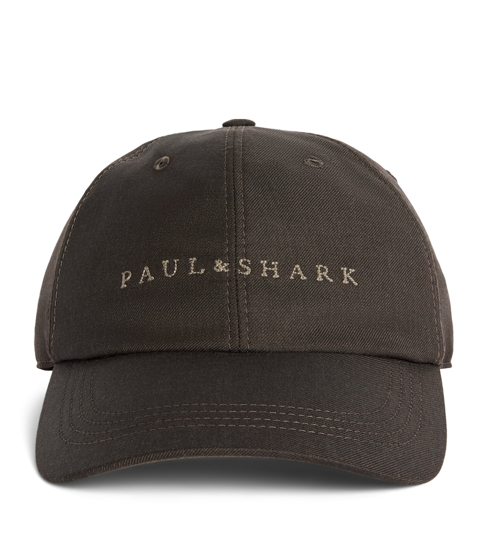 Paul & Shark Virgin Wool Logo Baseball Cap Marrone Caffe
