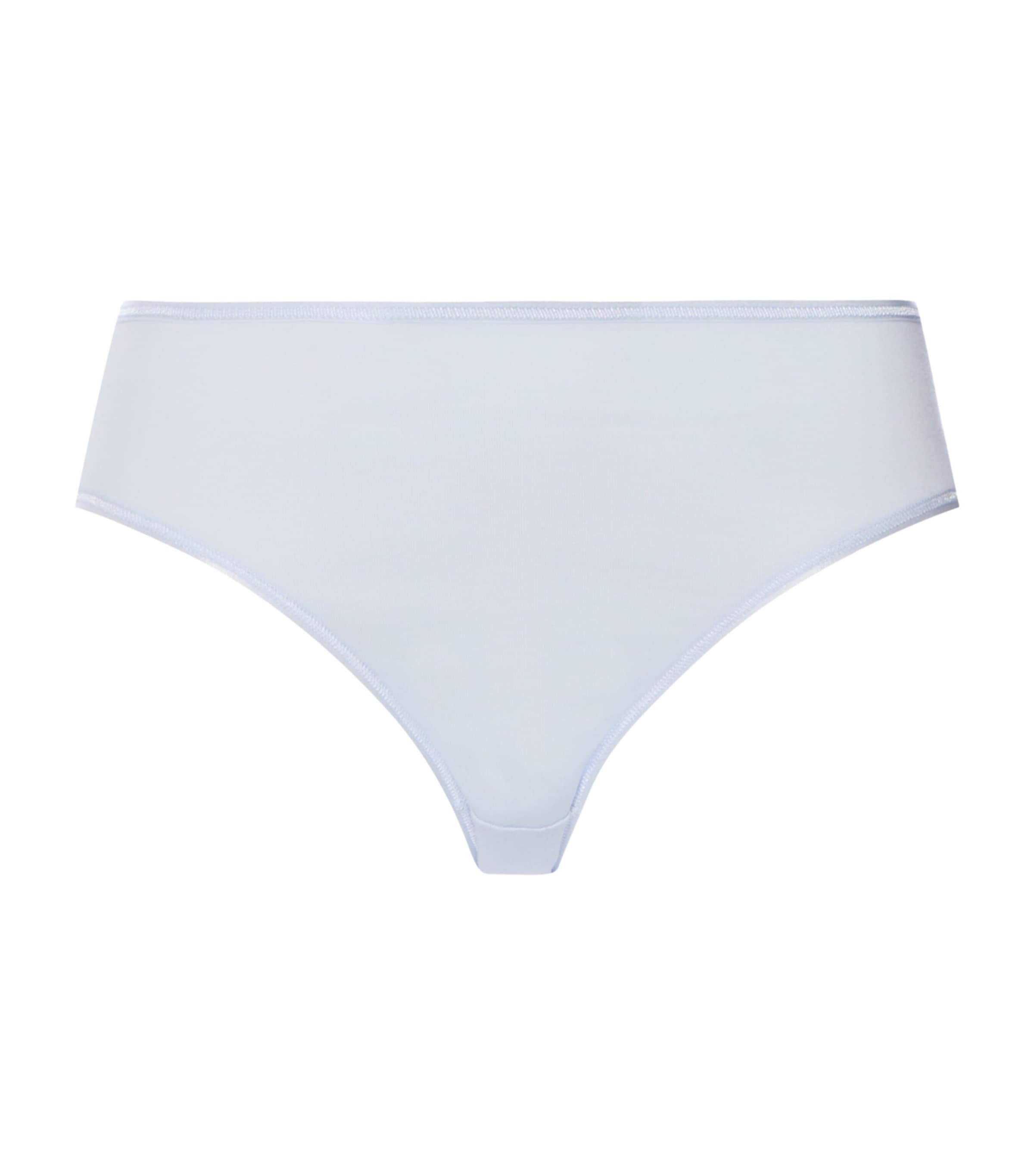 Hanro Womens Cotton Seamless Midi Briefs Blue Dove