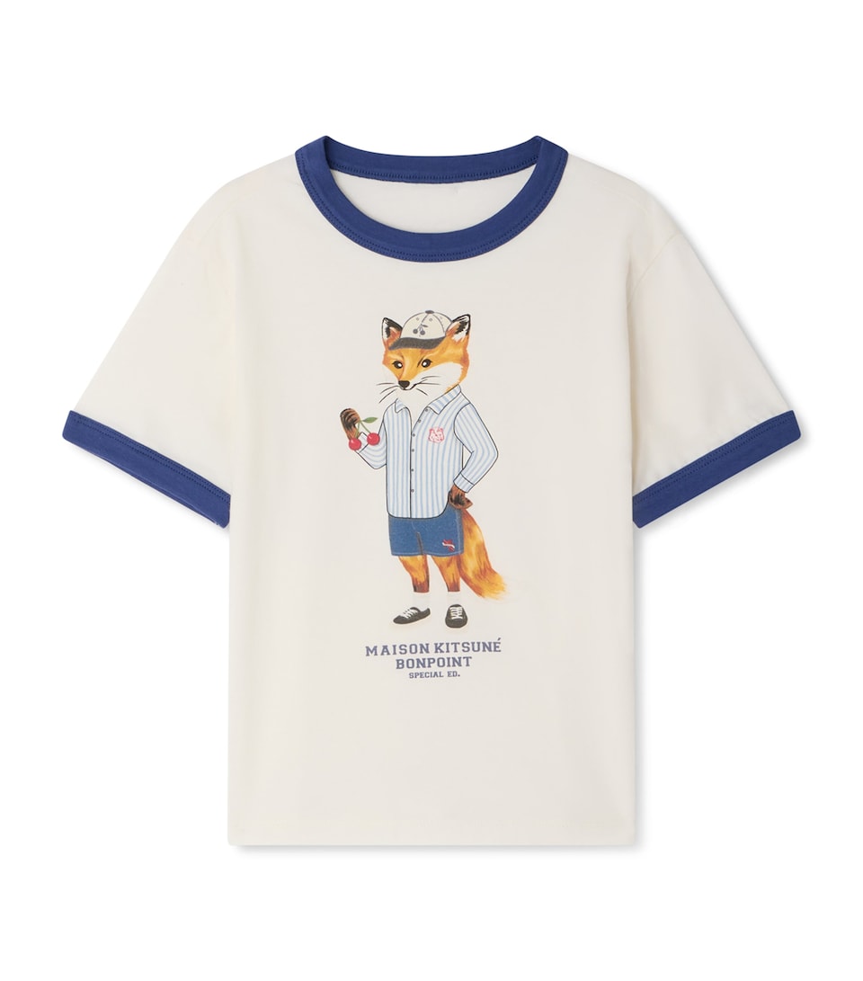 Bonpoint x Maison Kitsuné Cotton Akiva T-Shirt (4-14 Years) Blanc Lait