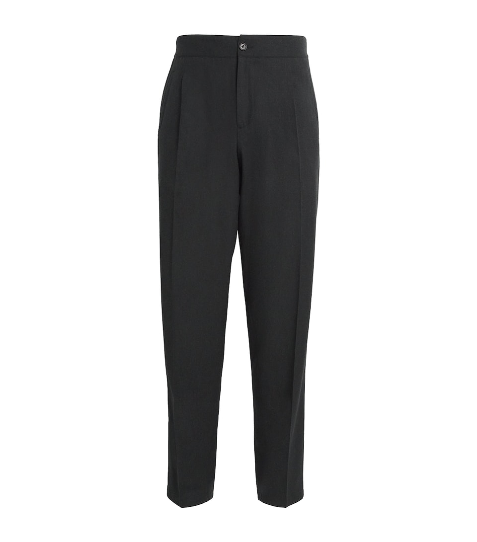 Wool-Blend Pleated Trousers