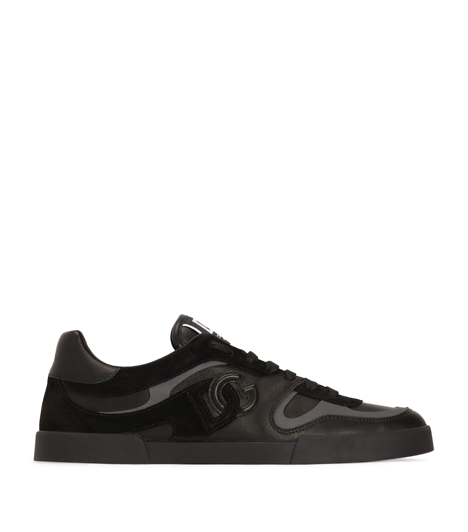 Dolce&Gabbana Leather-Panelled Logo Sneakers Black/black