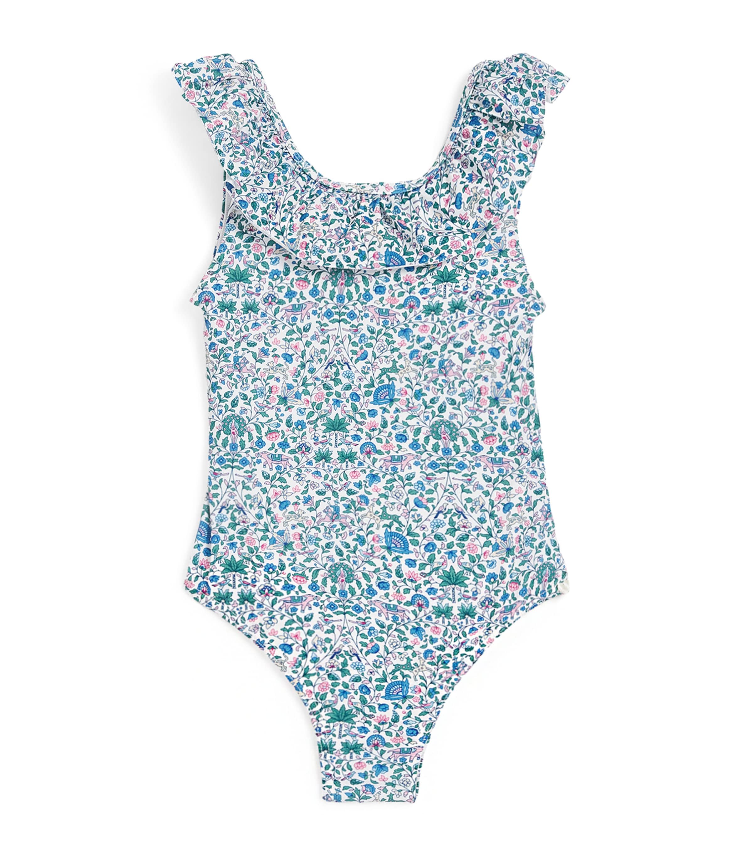 Floral Ruffle-Trim Swimsuit (3-12 Years)