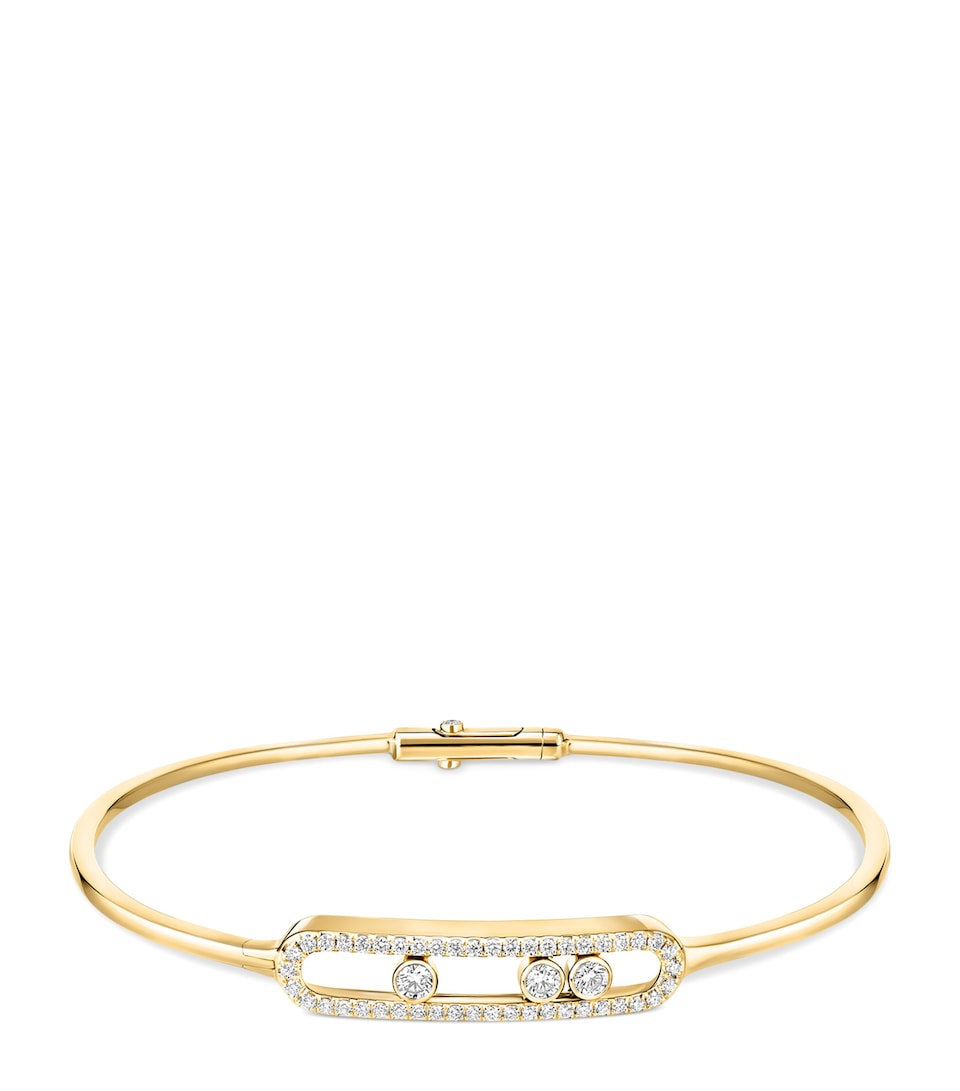 Messika Move Classique Yellow Gold and Diamond Pavé Thin Bangle (0.56ct) Yellow Gold