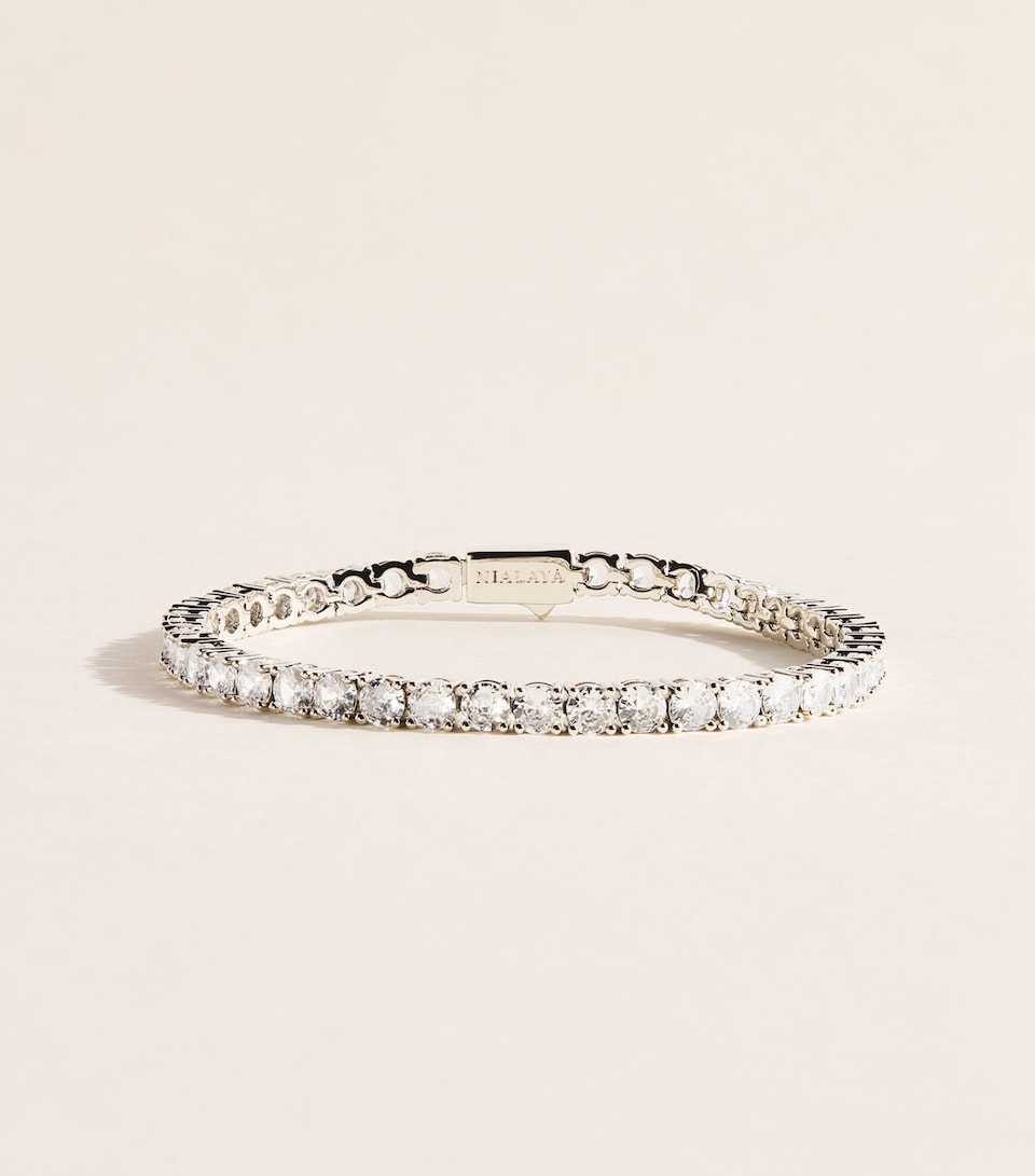 Nialaya Jewelry Silver-Plated Tennis Bracelet