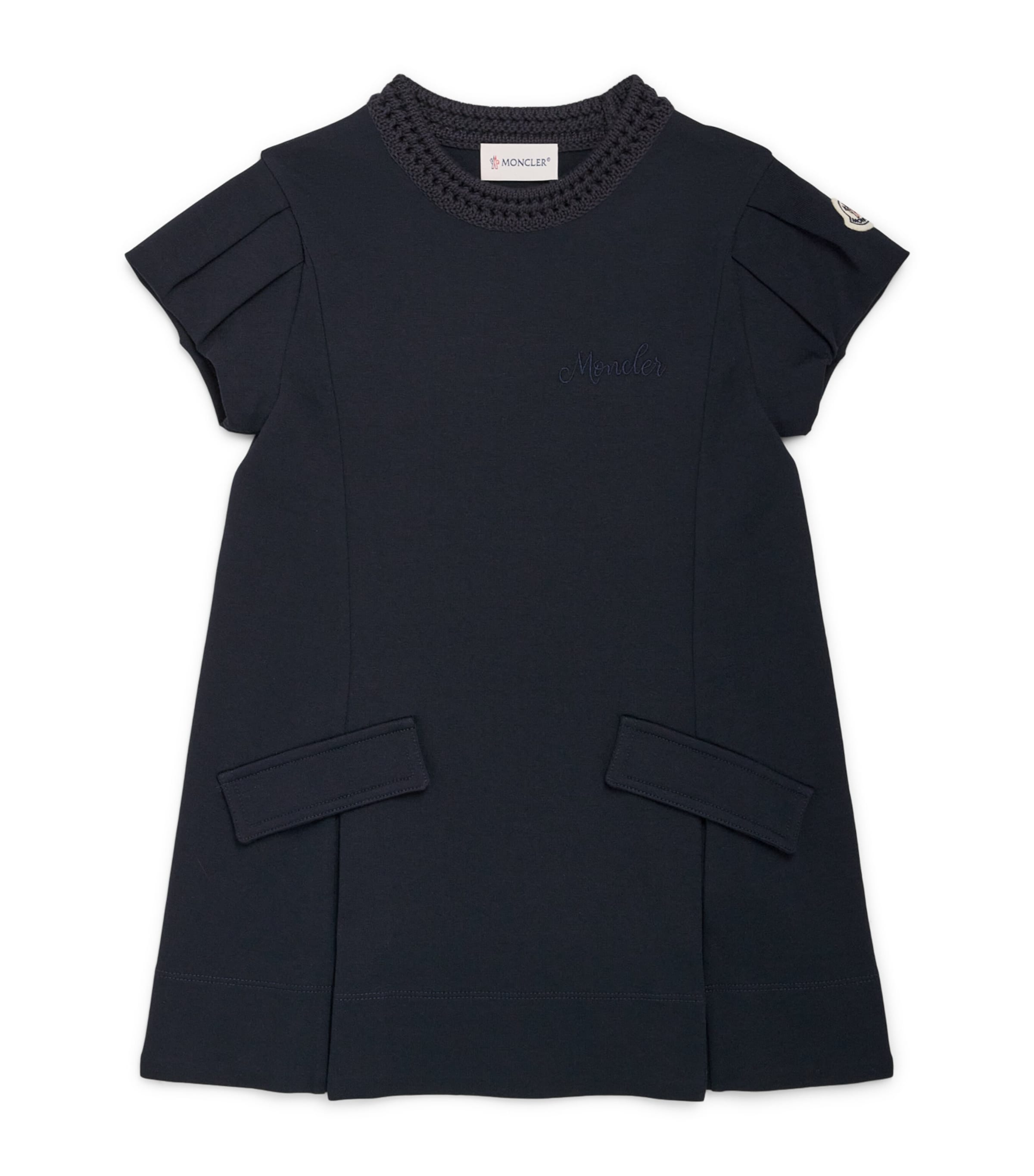 Moncler Enfant Cotton Crochet-Trim Dress (4-6 Years)