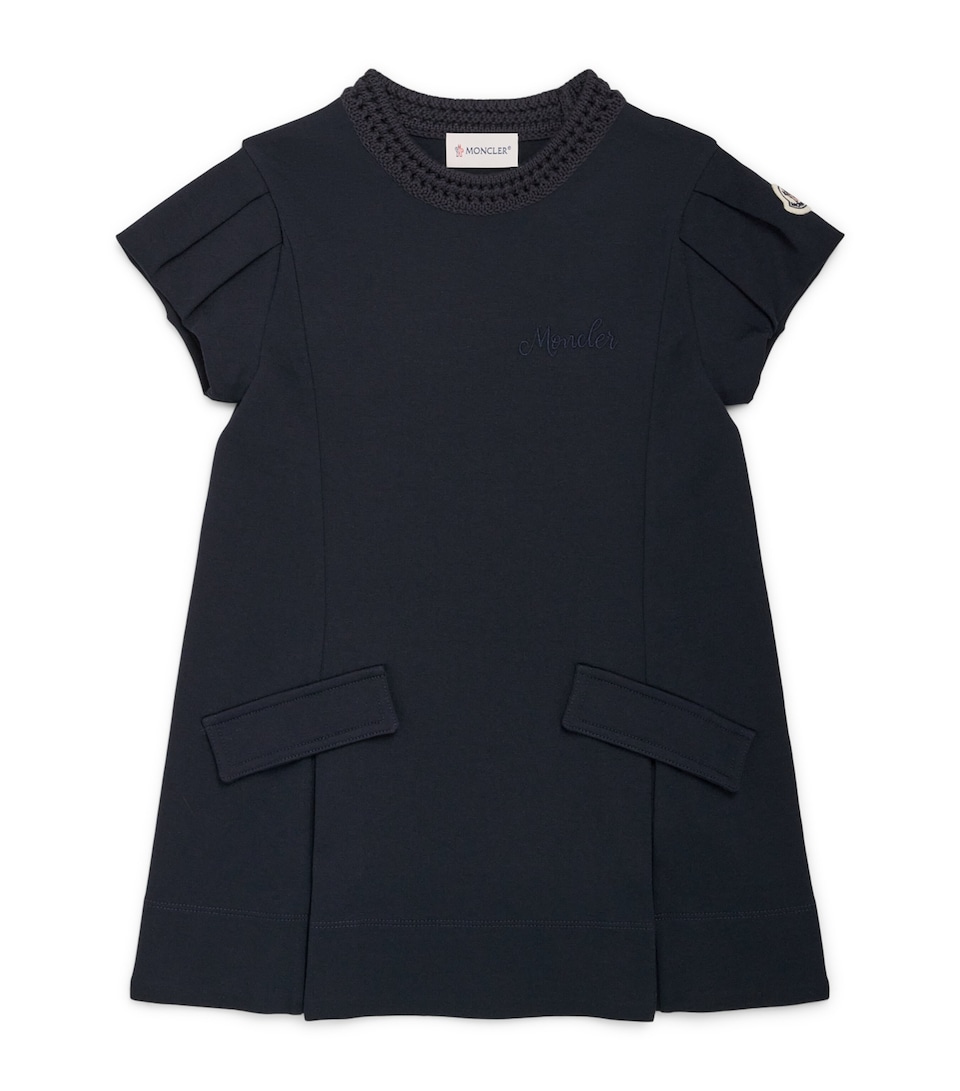 Moncler Enfant Cotton Crochet-Trim Dress (4-6 Years)
