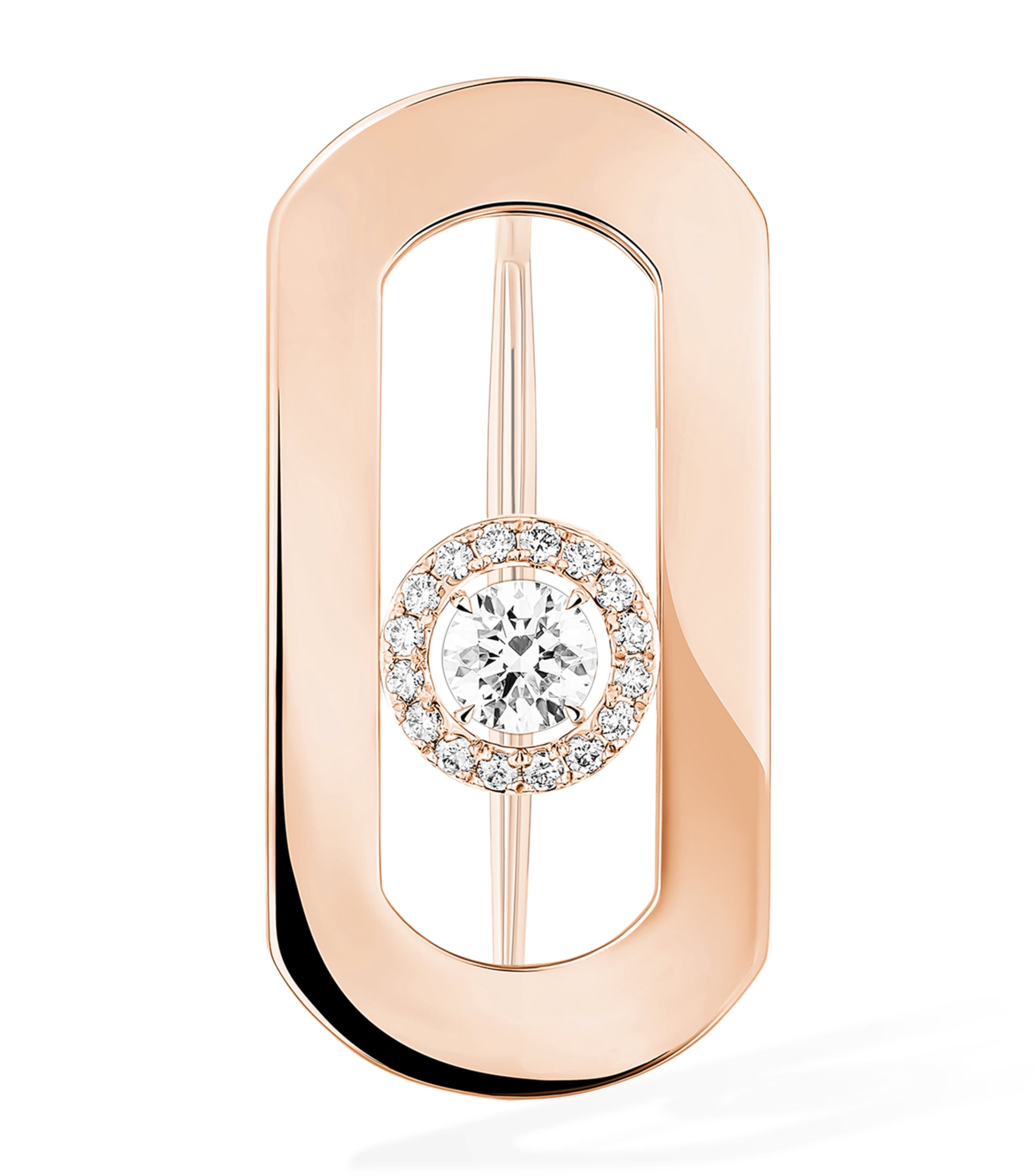 Messika So Move Pink Gold and Diamond Brooch White Gold