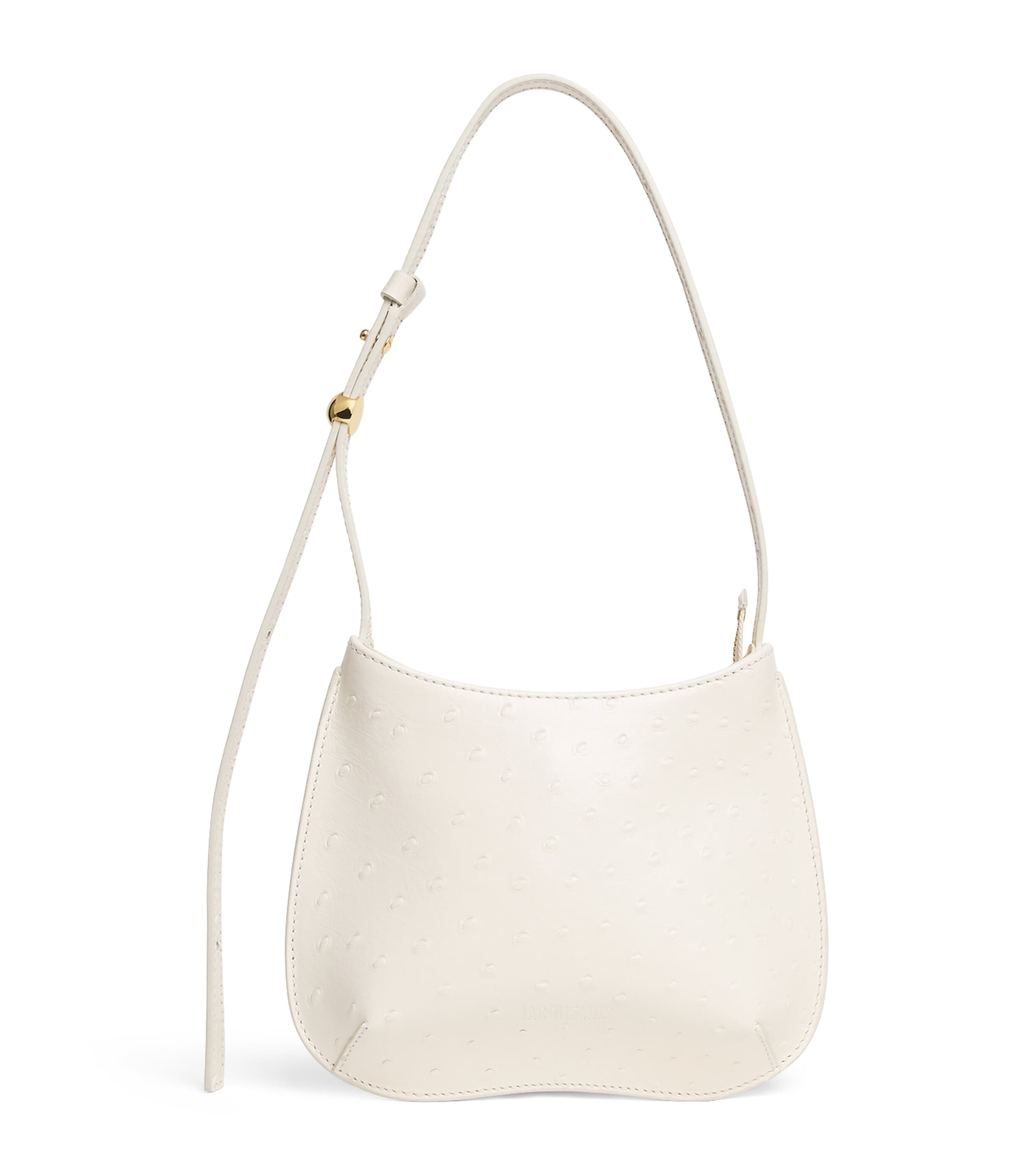 Jacquemus Leather Le Petite Bisou Shoulder Bag Light Ivory
