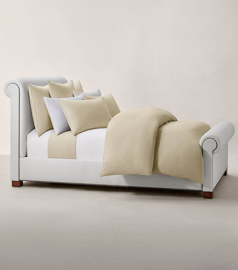 Ralph Lauren Home Cotton Player Euro King Fitted Sheet (160cm x 200cm) Paleoak