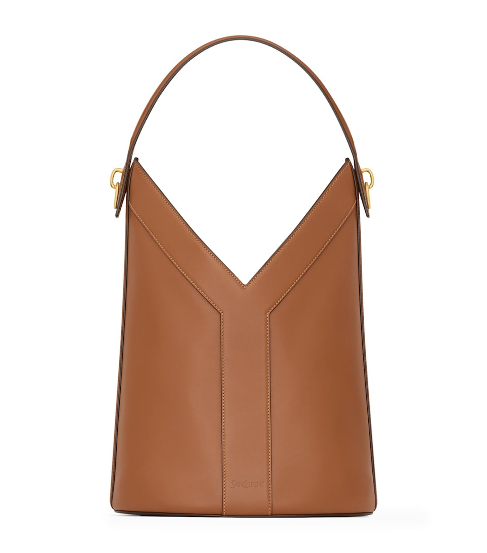 Leather Y Bucket Bag