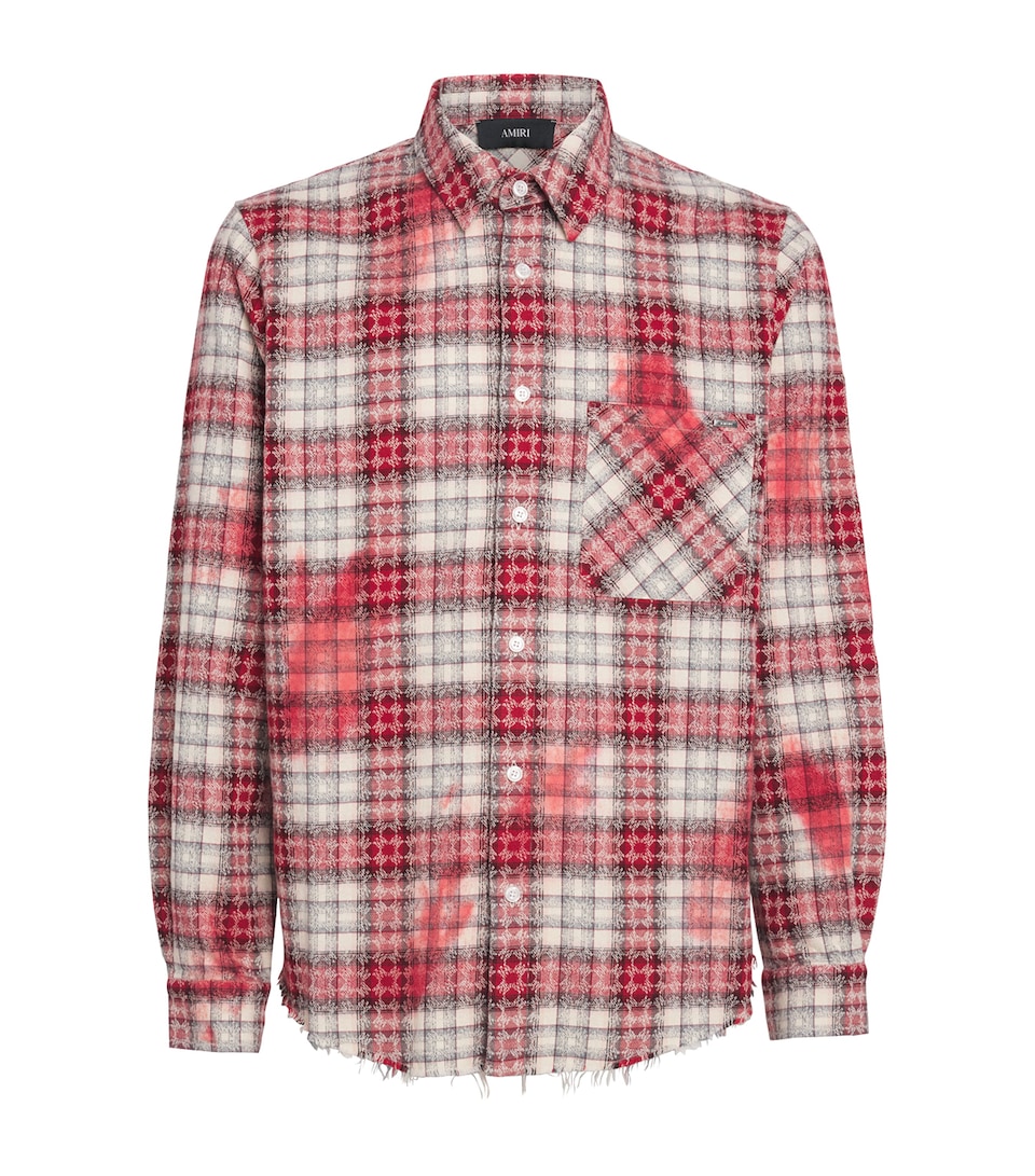 Distressed Bleached Flannel Shirt
