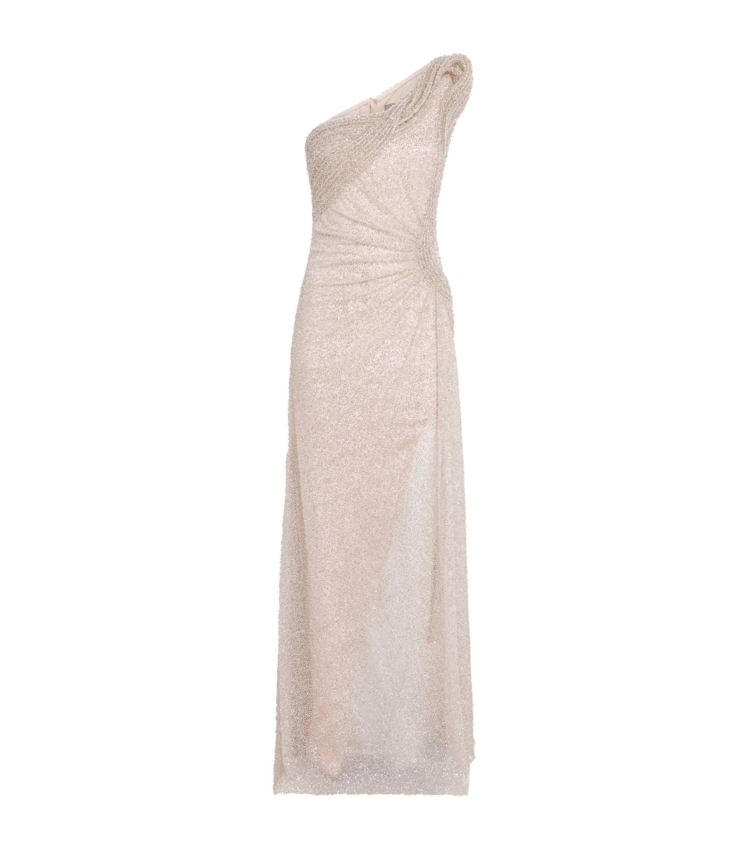 Gaurav Gupta Womens Draped Lunaris Glisten Gown Sage Pink