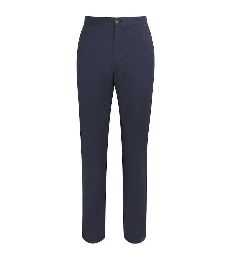 Stretch-Virgin Wool Half-Elasticated Trousers