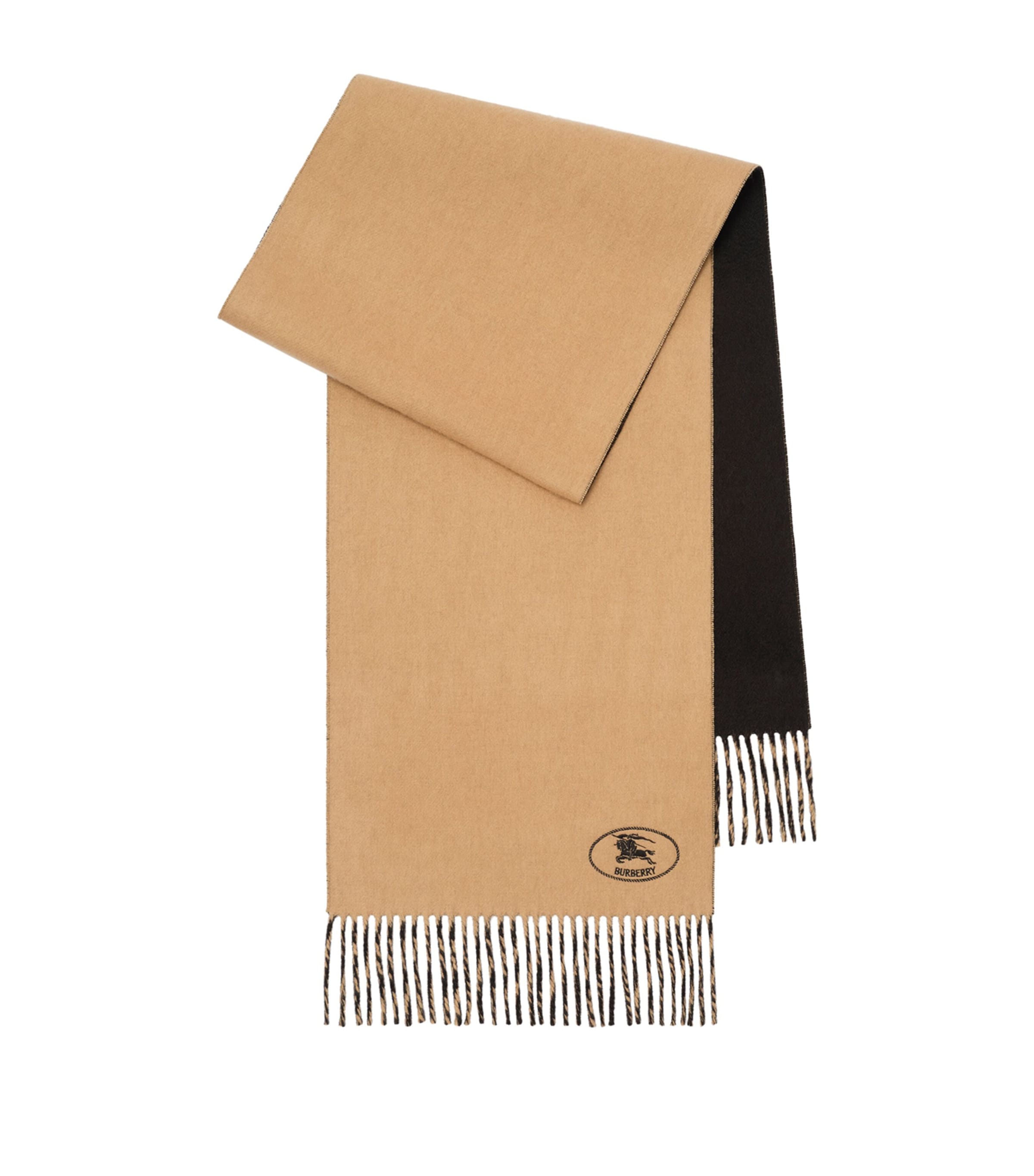 Burberry Cashmere Reversible Scarf Camel/black