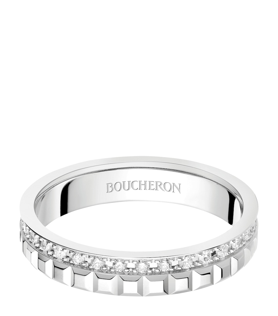 White Gold and Diamond Quatre Wedding Band