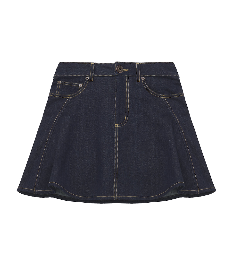 Flared Denim Mini Skirt