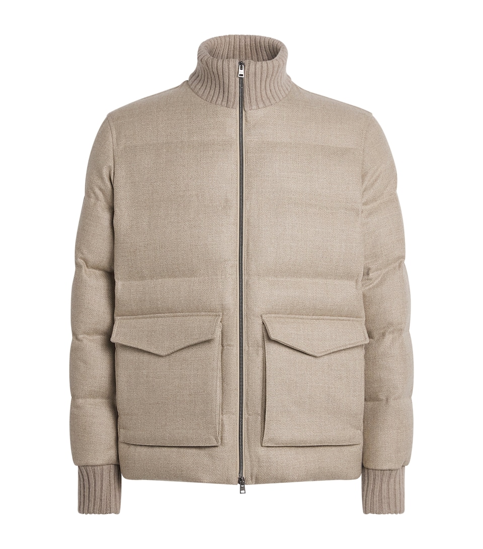 Herno Mens Virgin Wool-Silk Down Jacket Chantilly