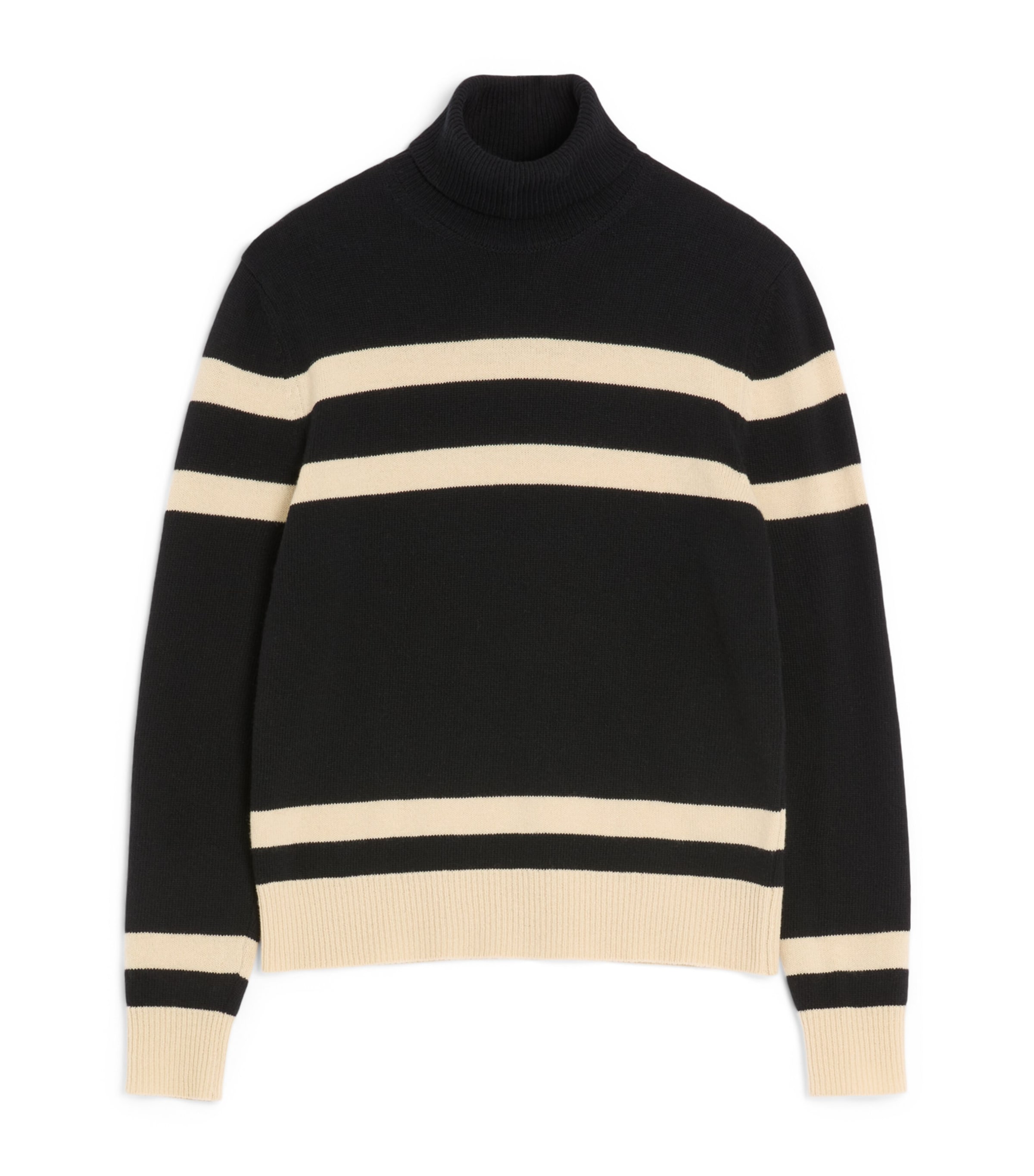 Virgin Wool Stripe Rollneck Sweater