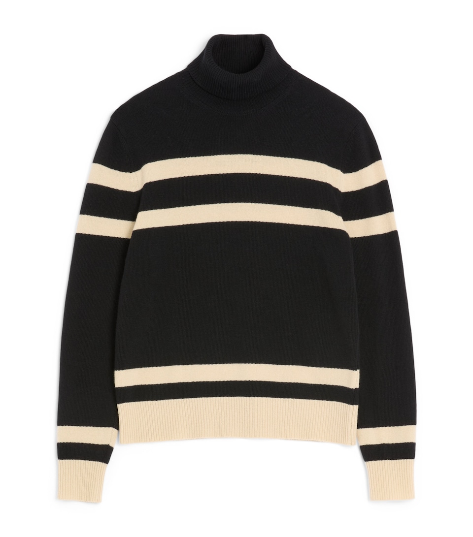 Virgin Wool Stripe Rollneck Sweater