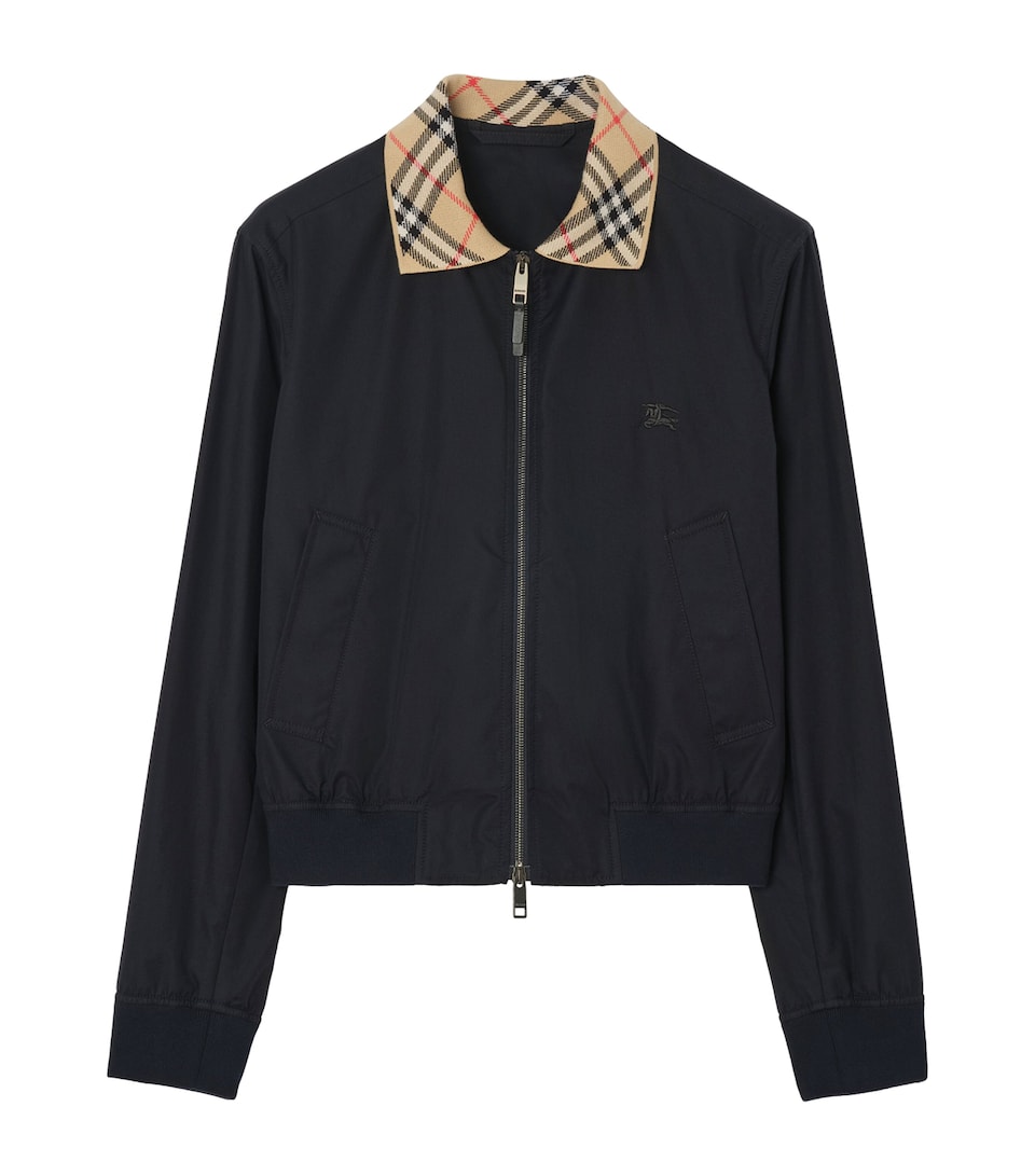 Burberry Mens Gabardine Glenfields Harrington Jacket Navy