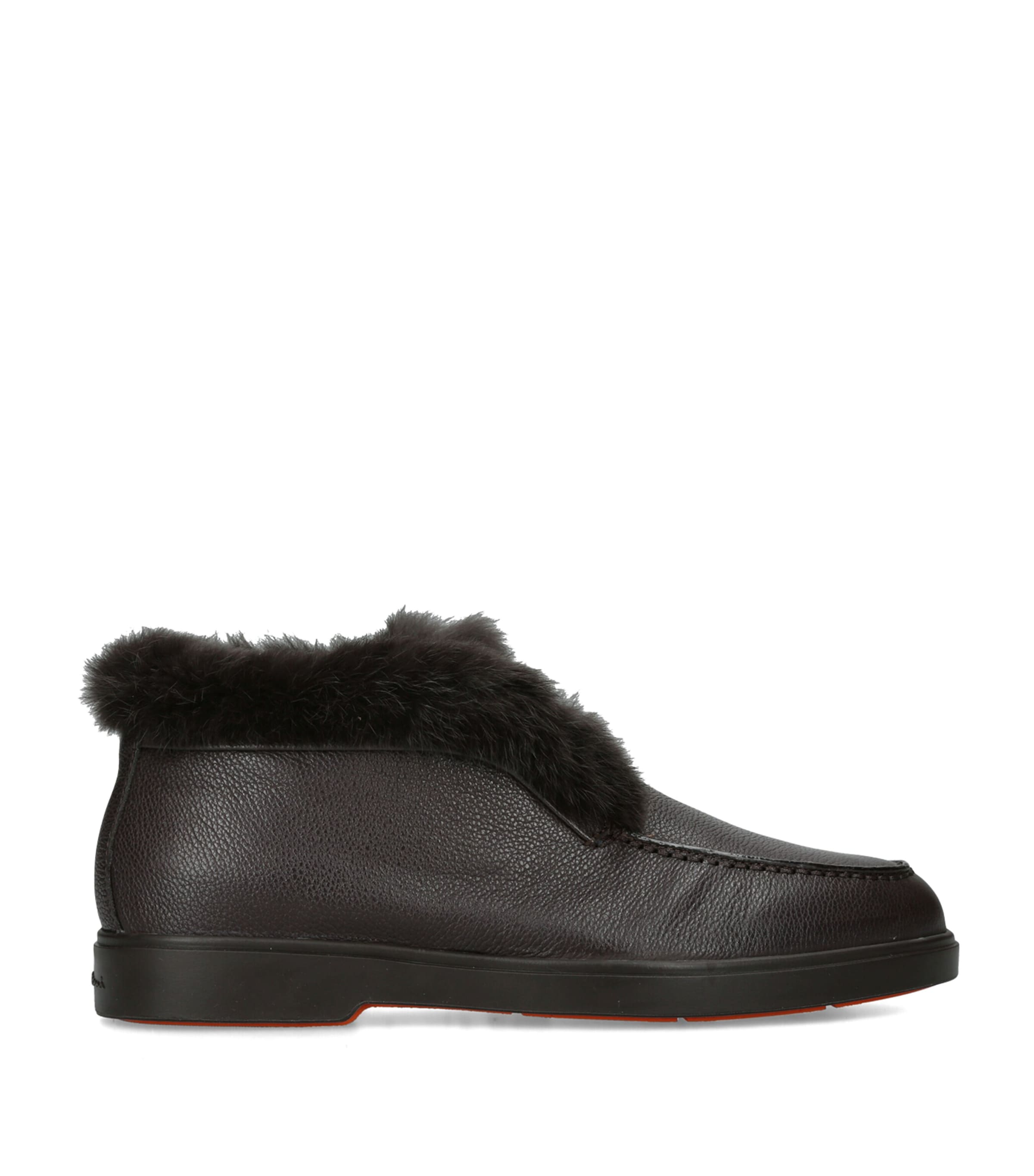 Santoni Leather Hadeel Ankle Boots Dark Brown