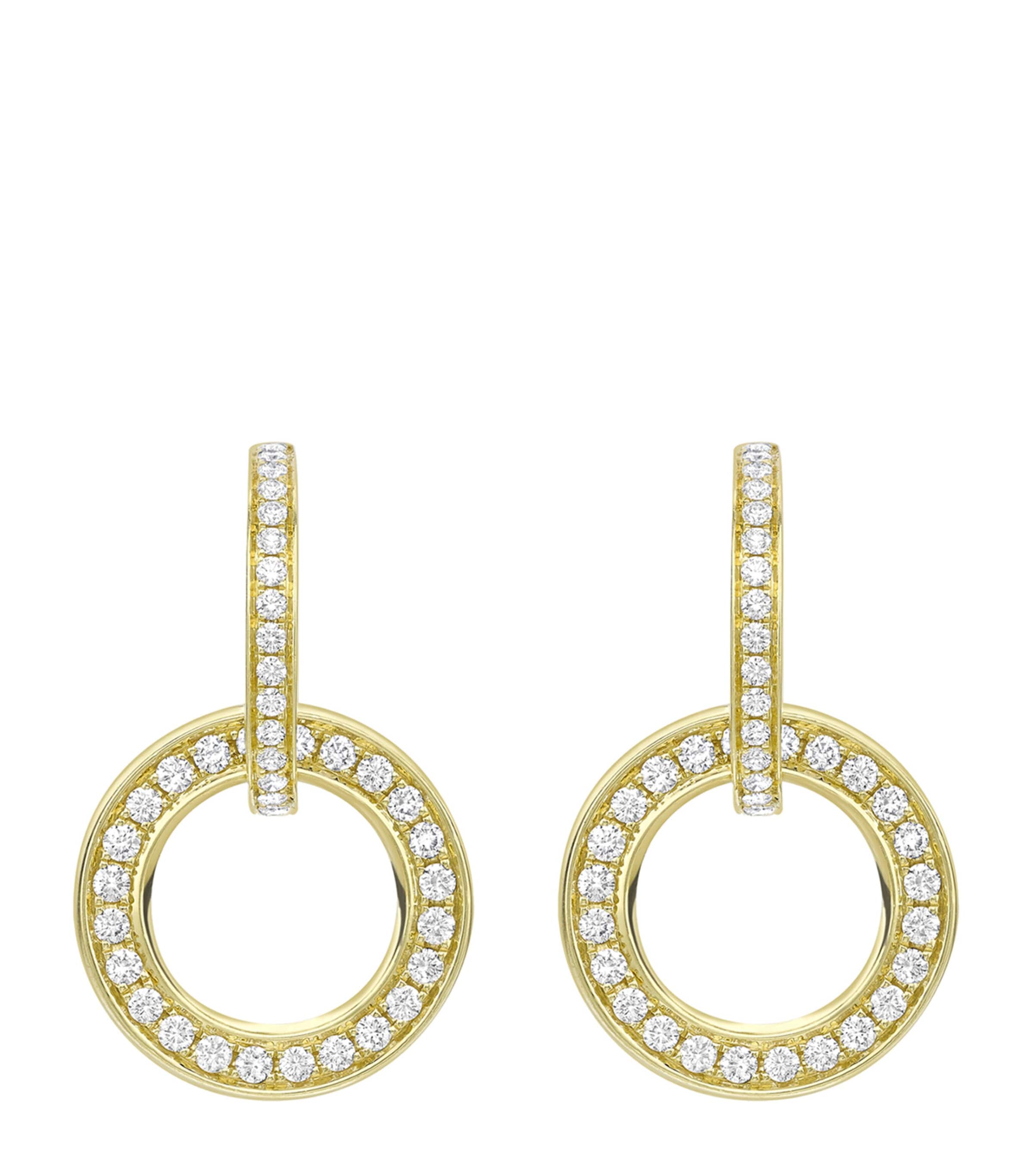 Yellow Gold and Diamond Large Roulette Earrings