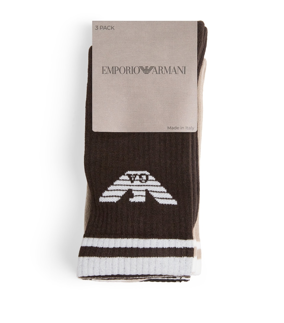 Cotton-Blend Eagle Logo Socks (Pack of 3)