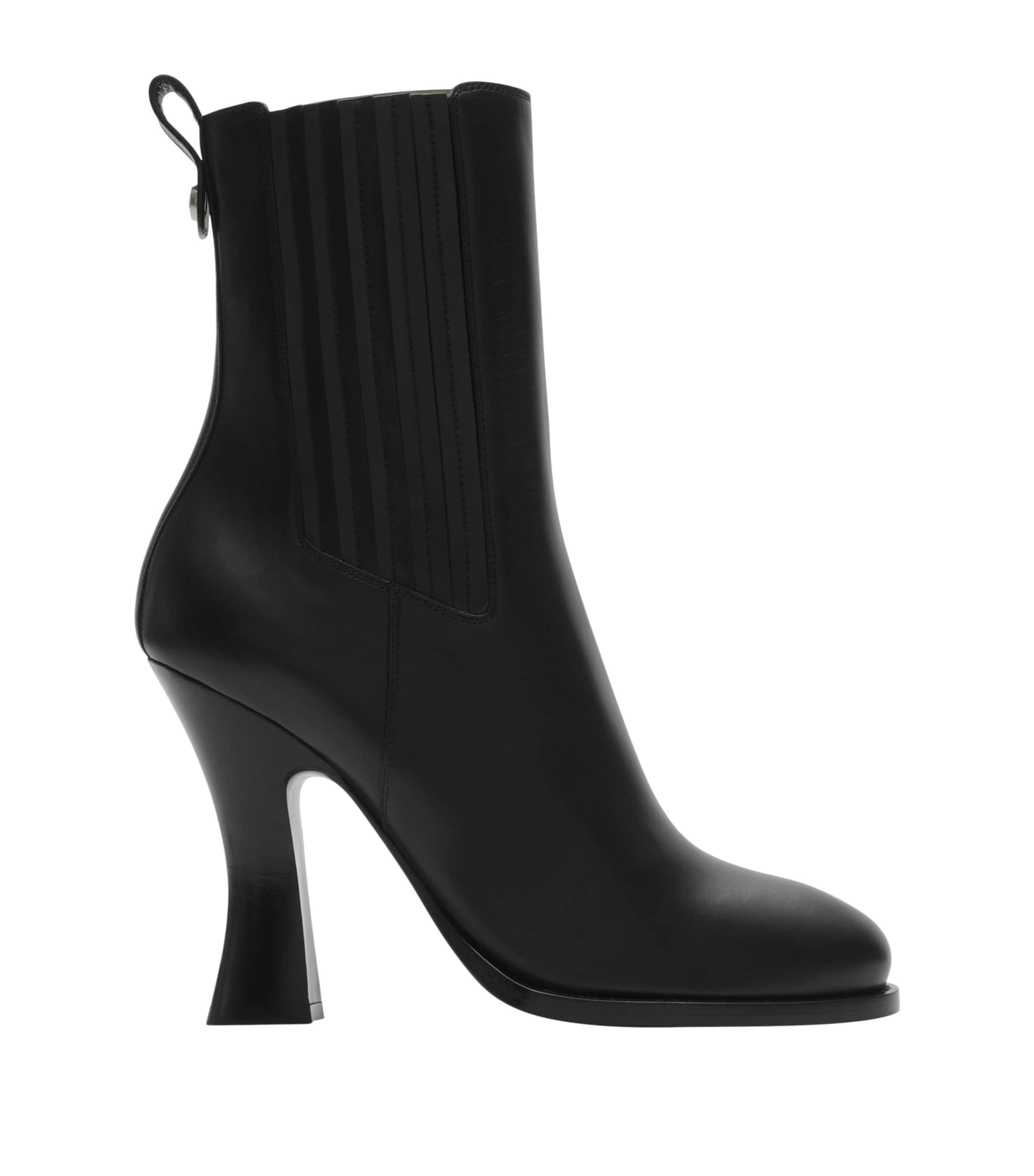 Burberry Leather Pillar Ankle Boots 100 Black