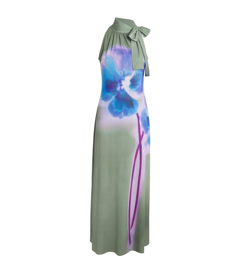 Floral Pussybow Maxi Dress