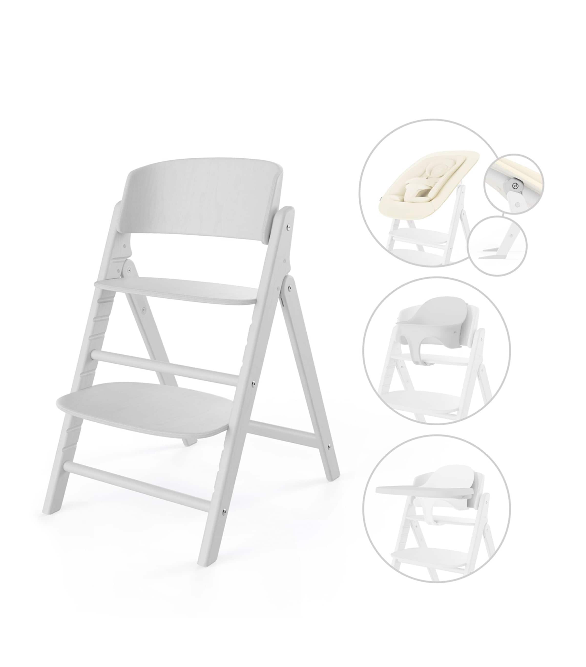 Cybex Click & Fold 4-in-1 High Chair Set All White/white