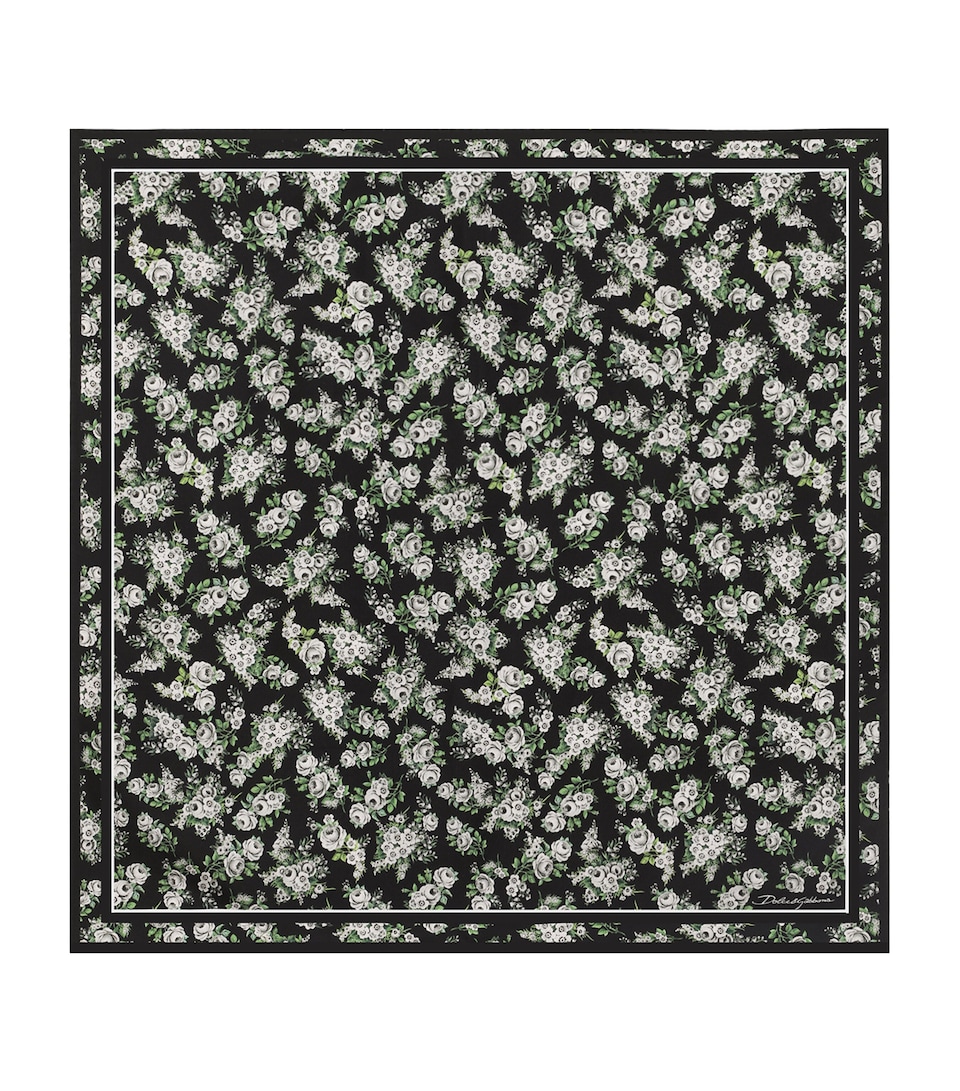 Dolce&Gabbana Silk Floral Square Scarf Bouq