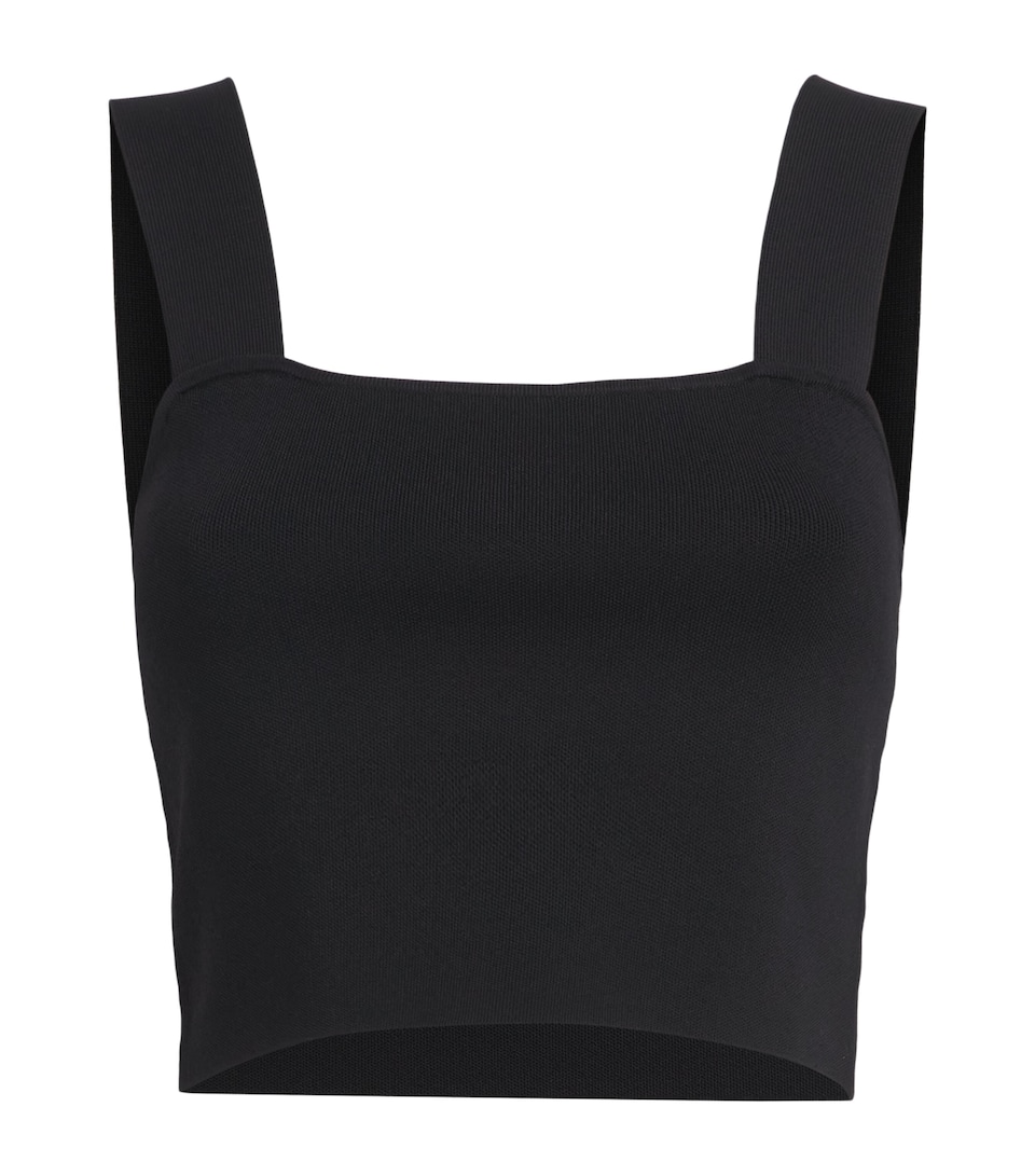 Maje Womens Square-Neck Crop Top Black