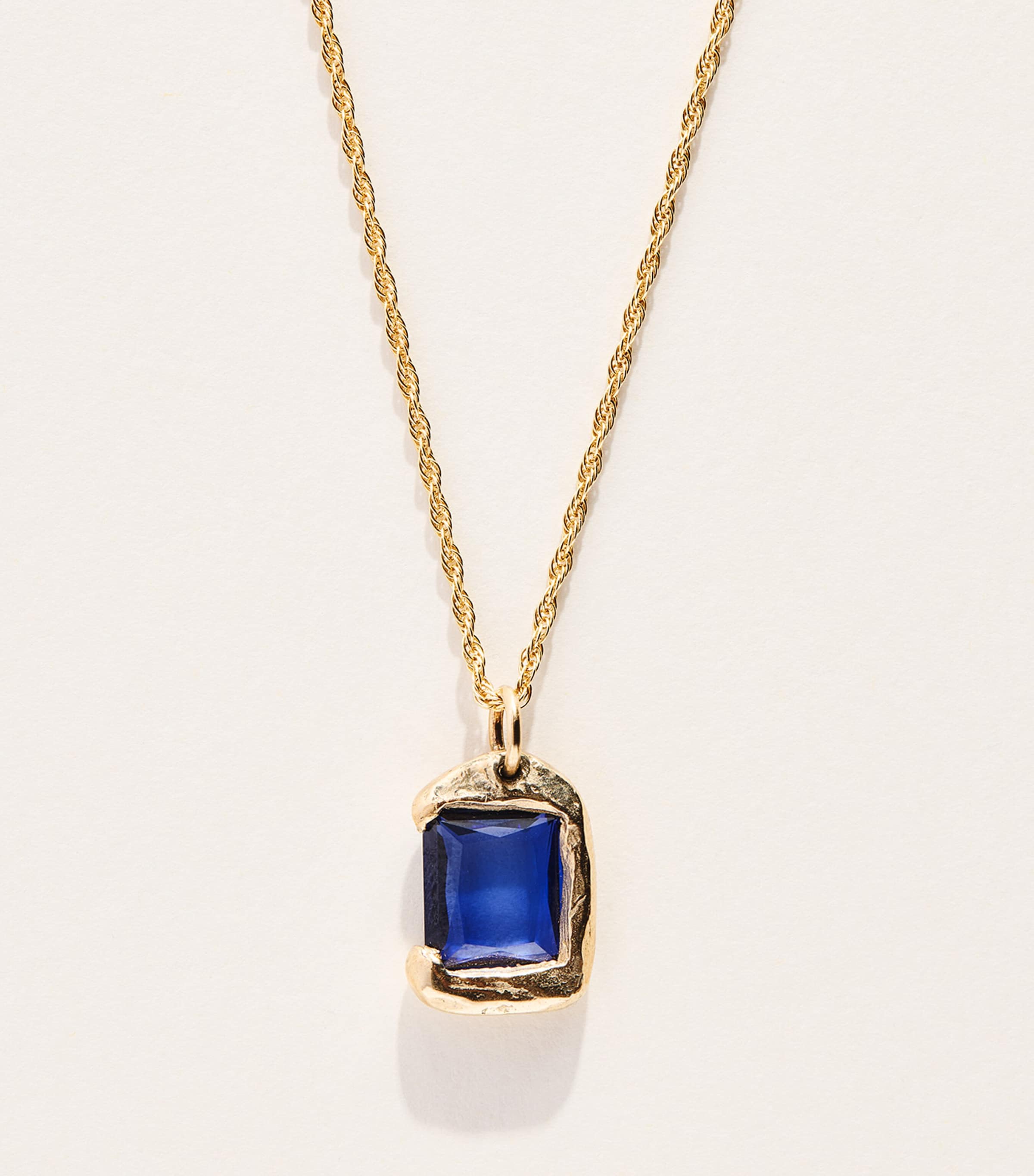 Bleue Burnham Yellow Gold and Sapphire Rose Pendant Necklace Gold