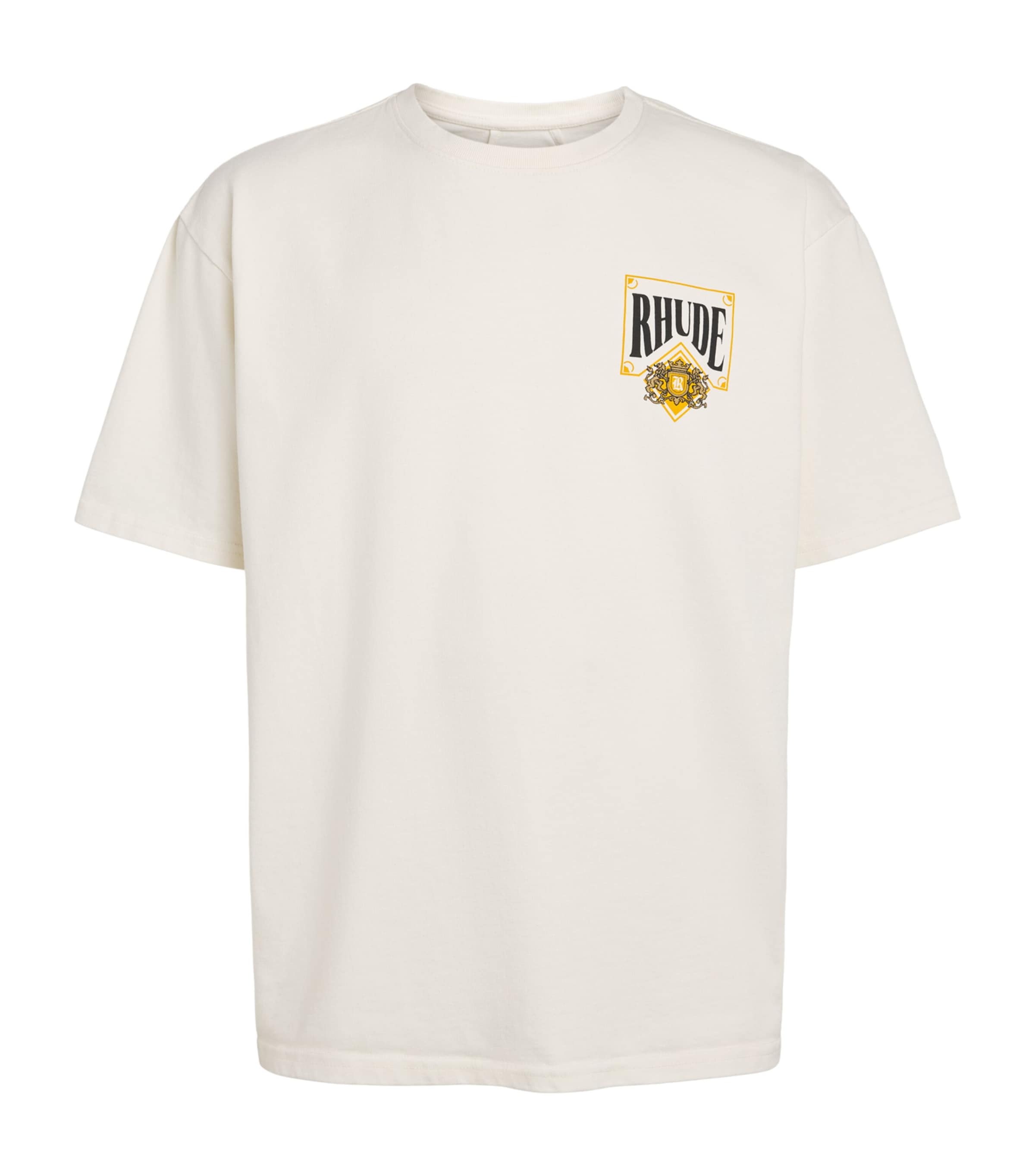 Rhude Mens Cotton Playing Card T-shirt White / Ylw /