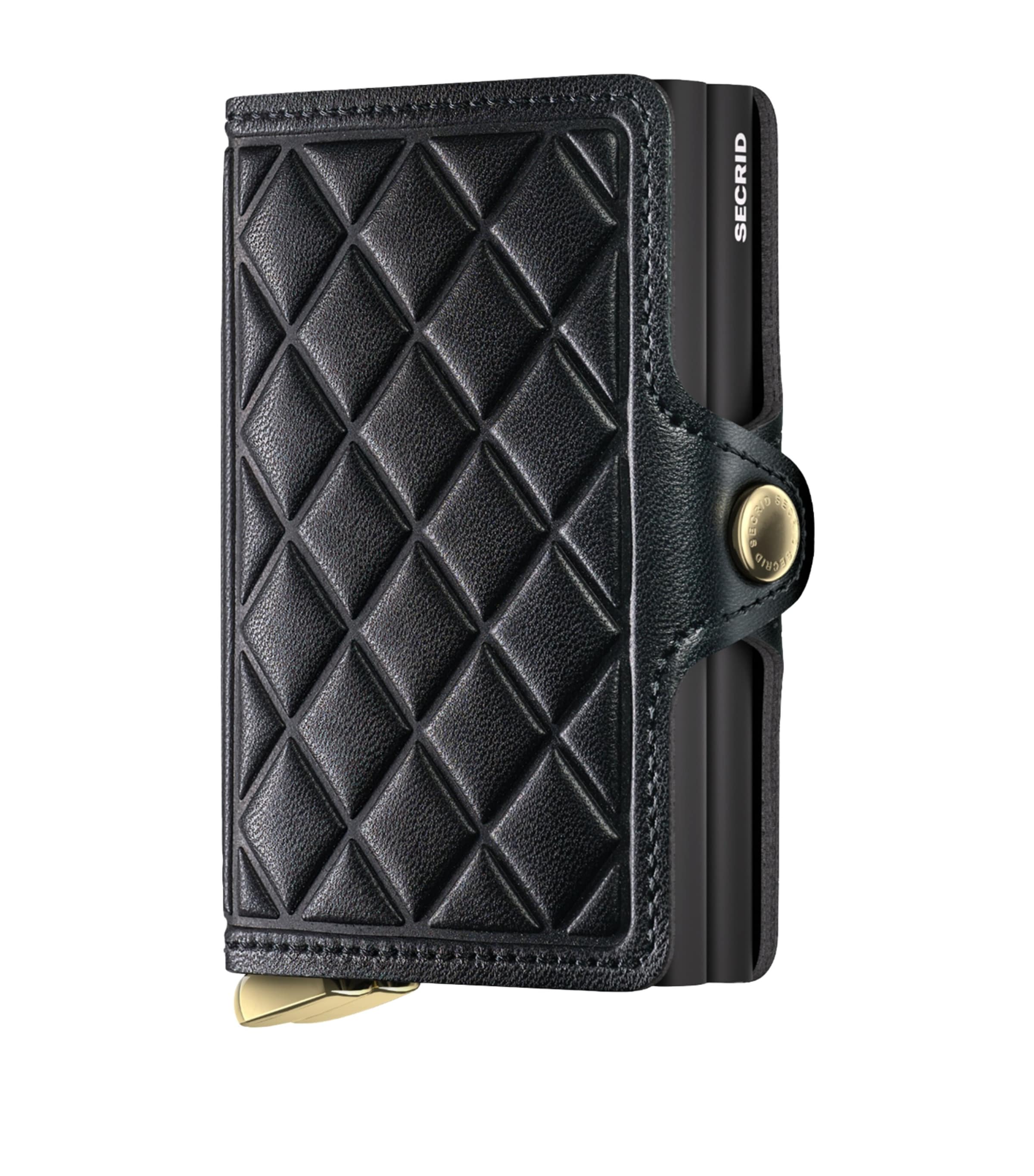 Leather Diamond-Embossed Twinwallet